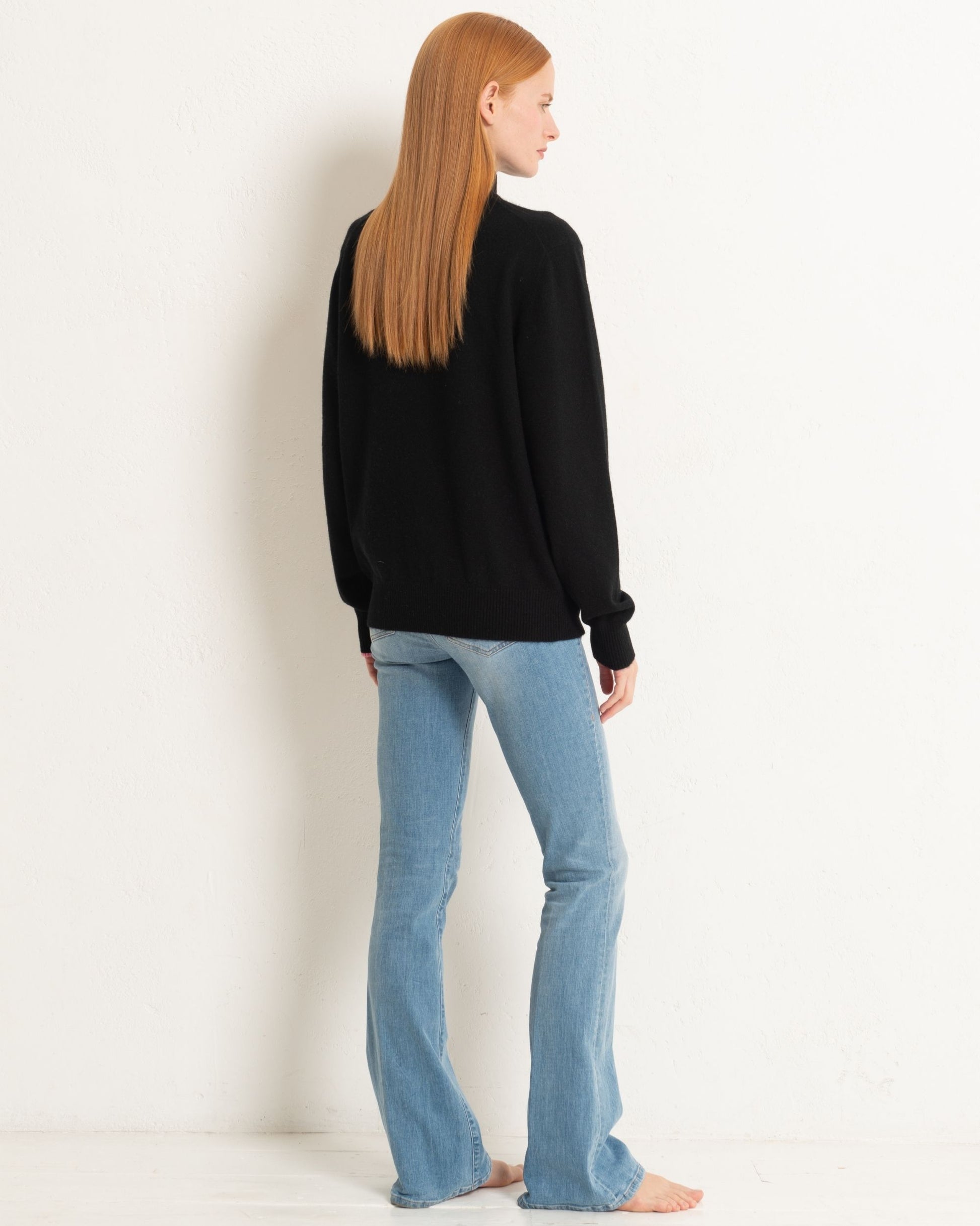 Cashmere 1/4 Zip Jumper Jet Black