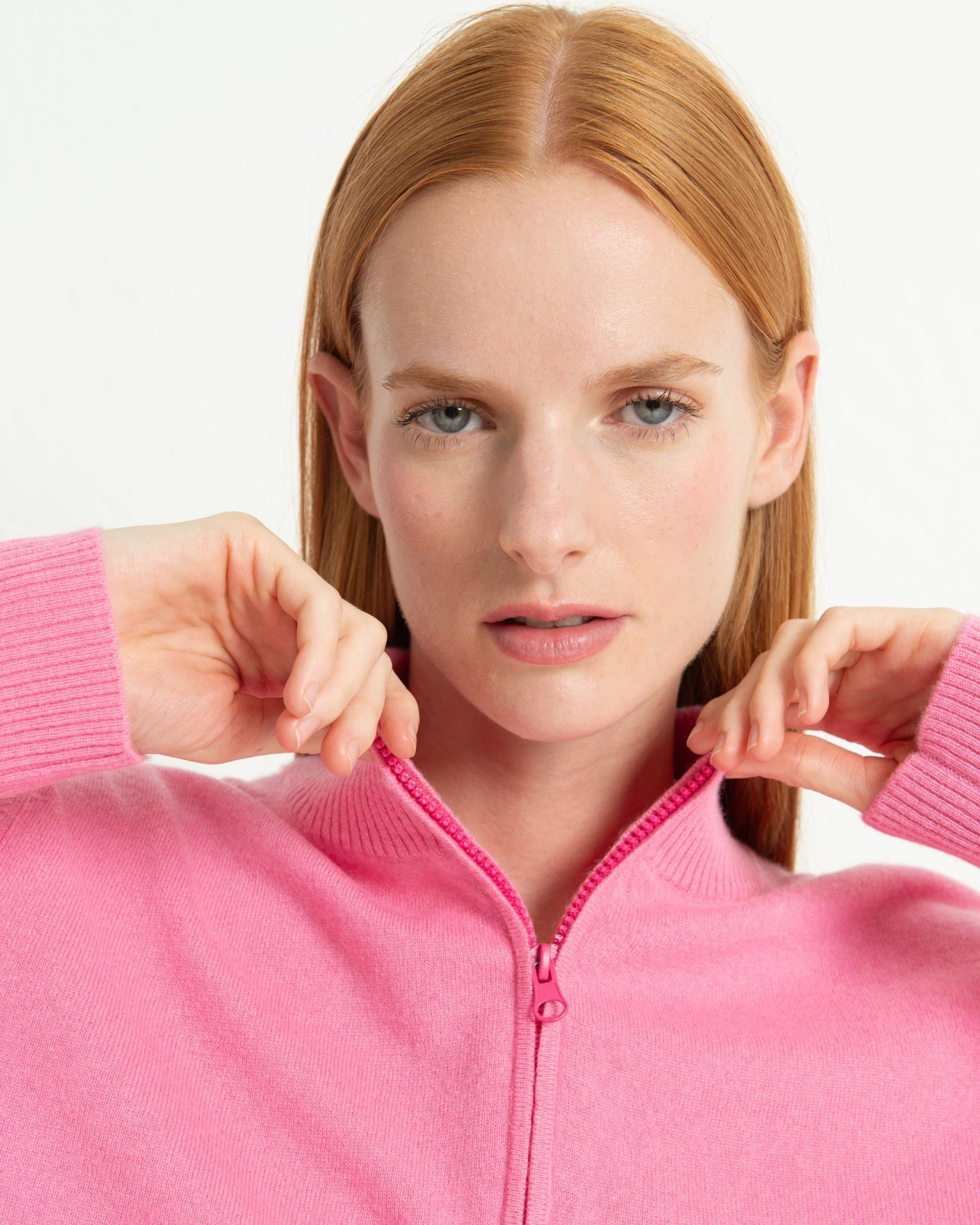 Cashmere 1/4 Zip Sweater Baker Miller Pink