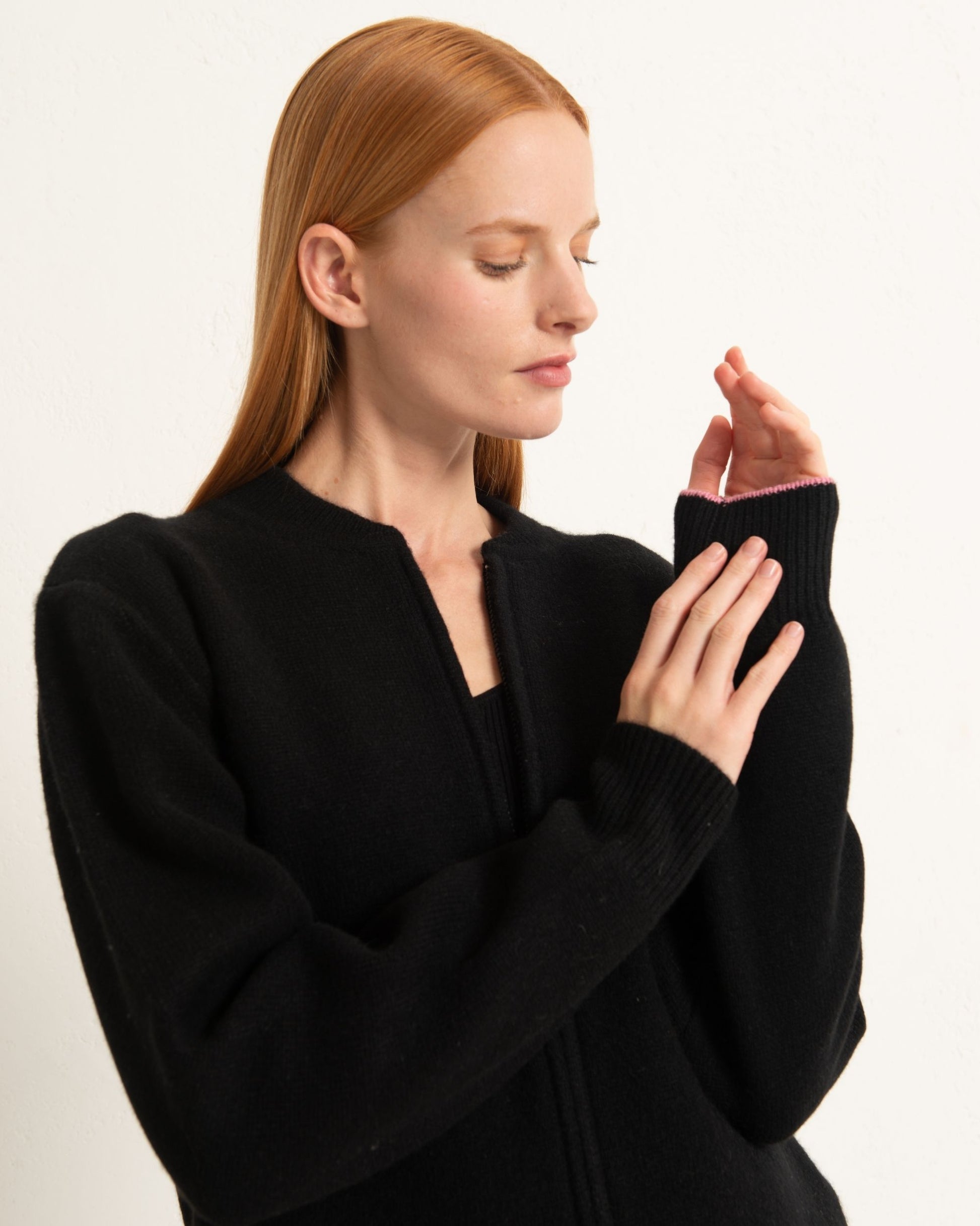 Cashmere Bomber Jacket Jet Black