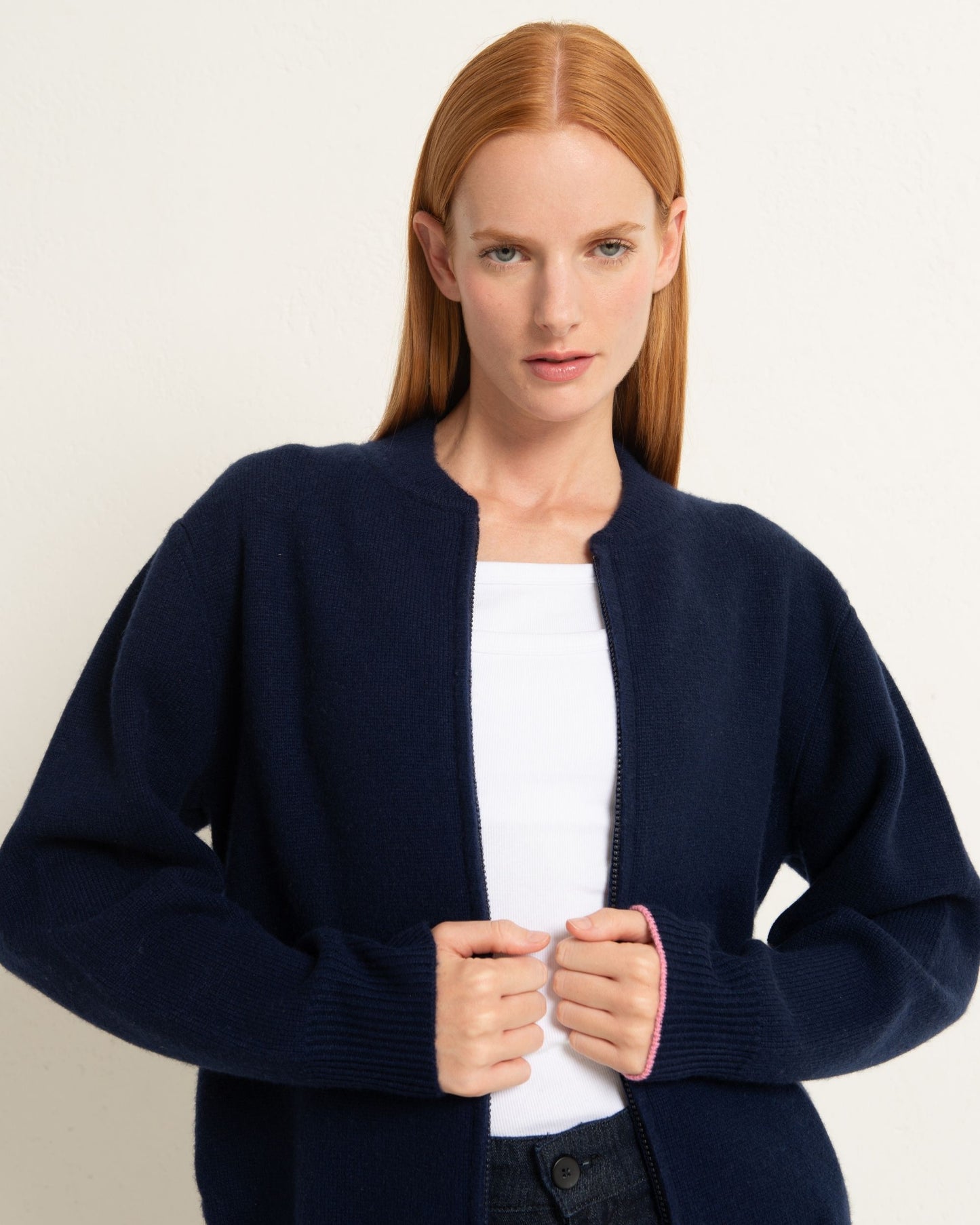 Cashmere Bomber Jacket Midnight Blue