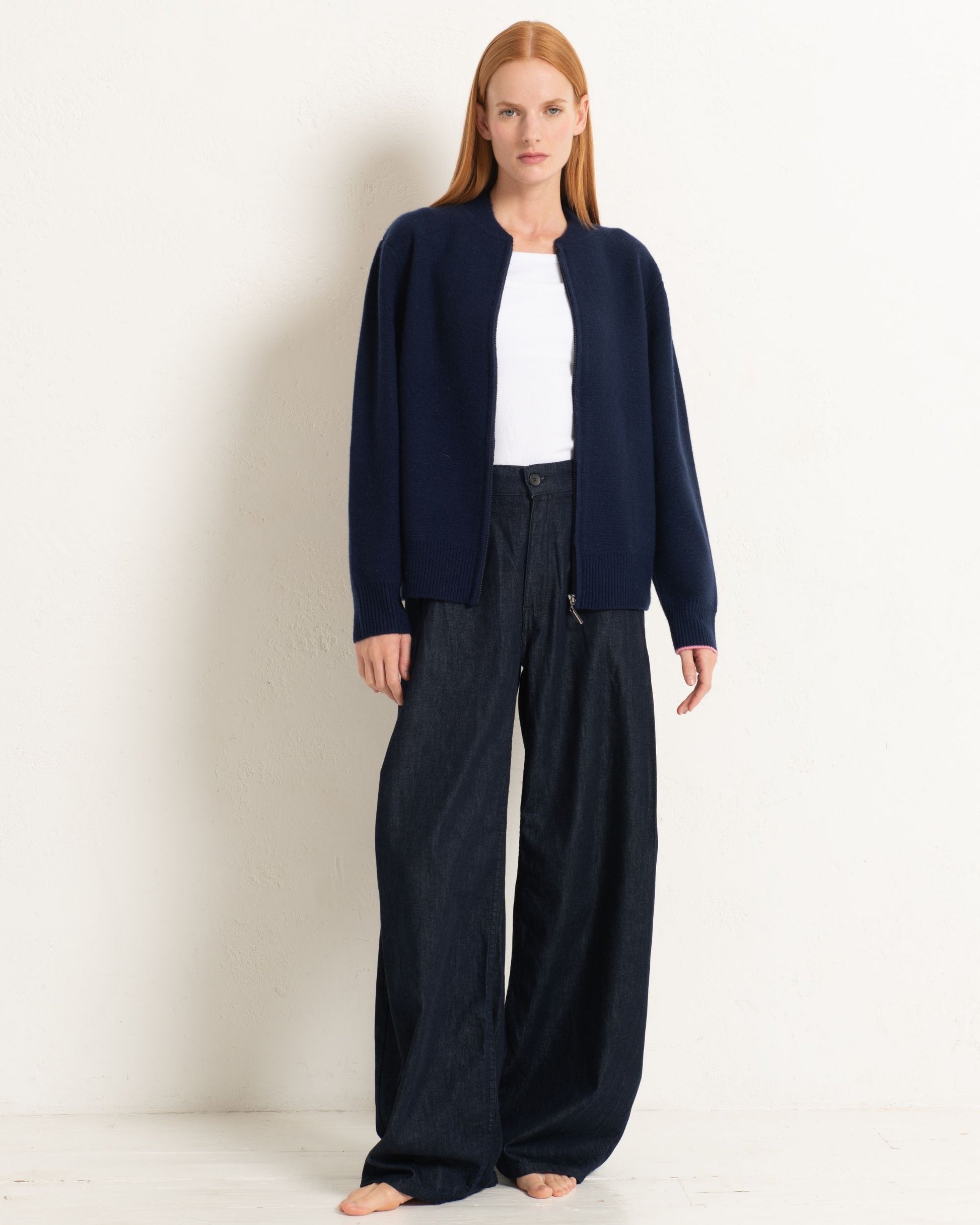 Cashmere Bomber Jacket Midnight Blue