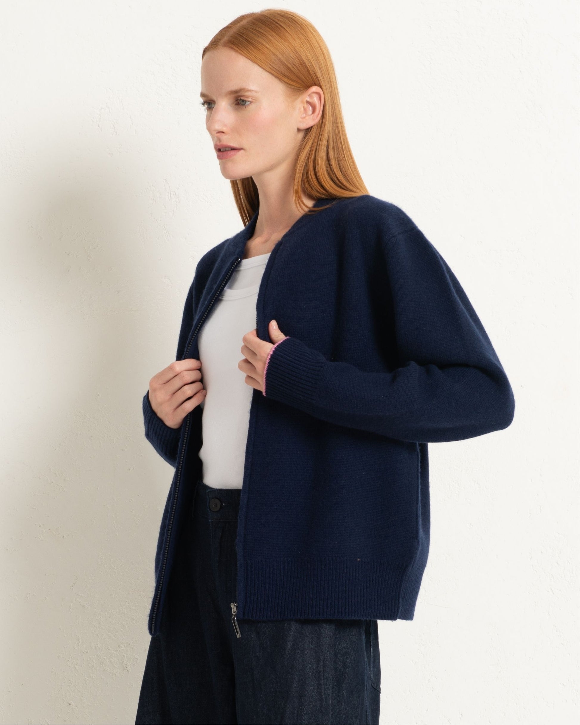 Cashmere Bomber Jacket Midnight Blue