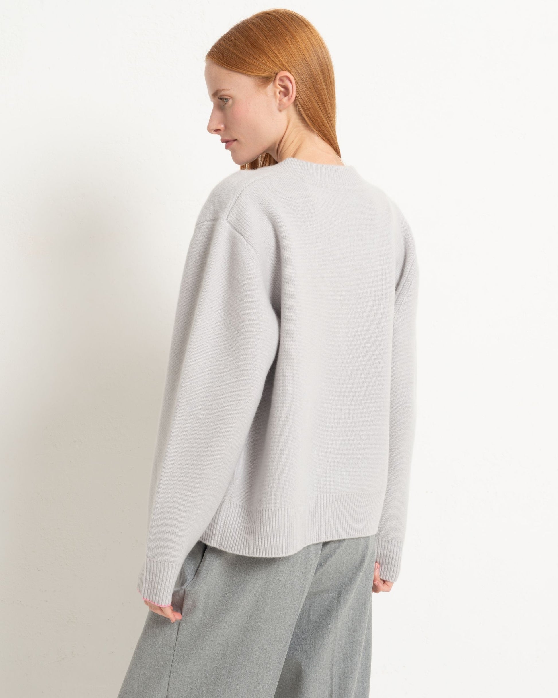 Cashmere Bomber Jacket Silver Grey
