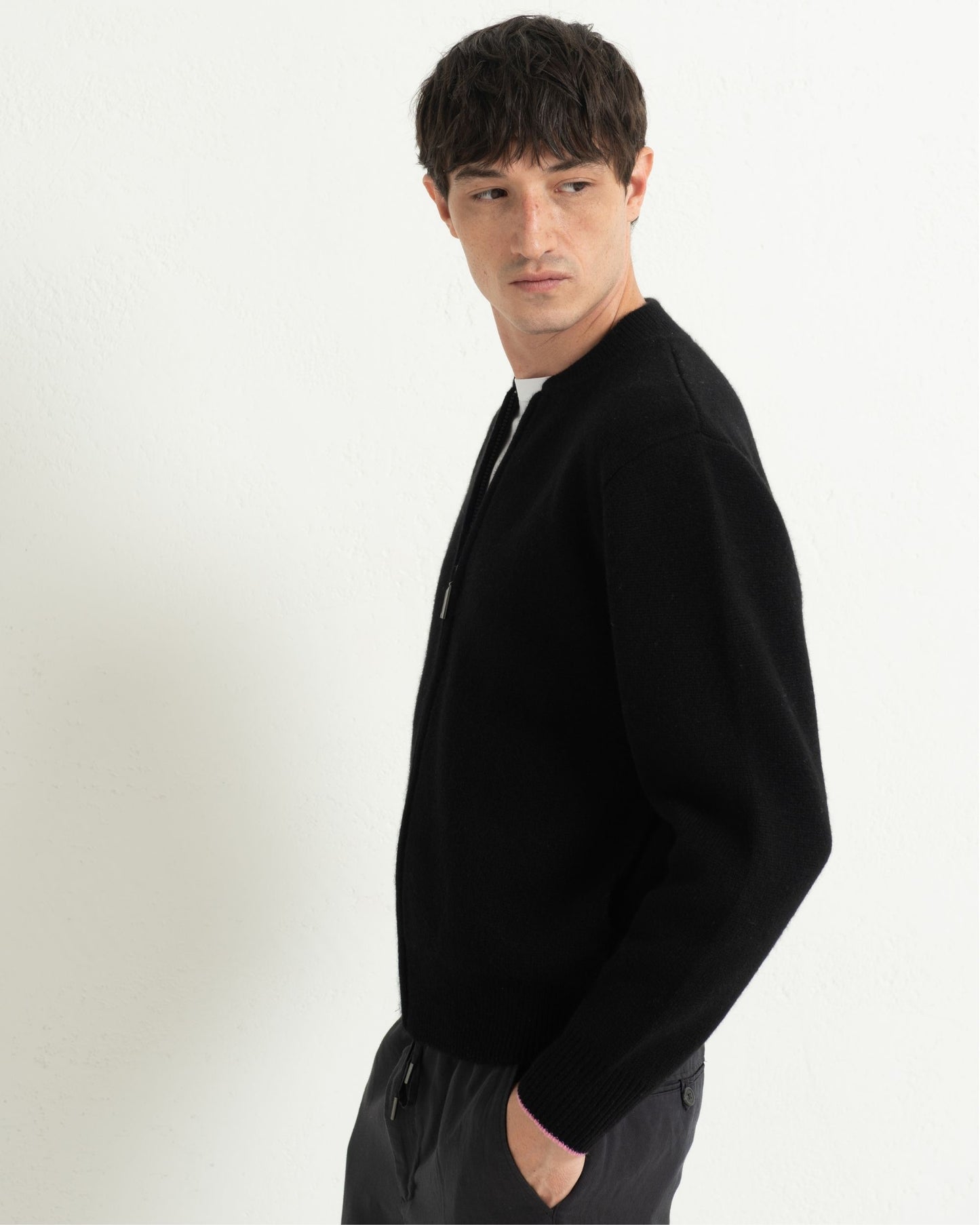 Cashmere Bomber Jacket Jet Black