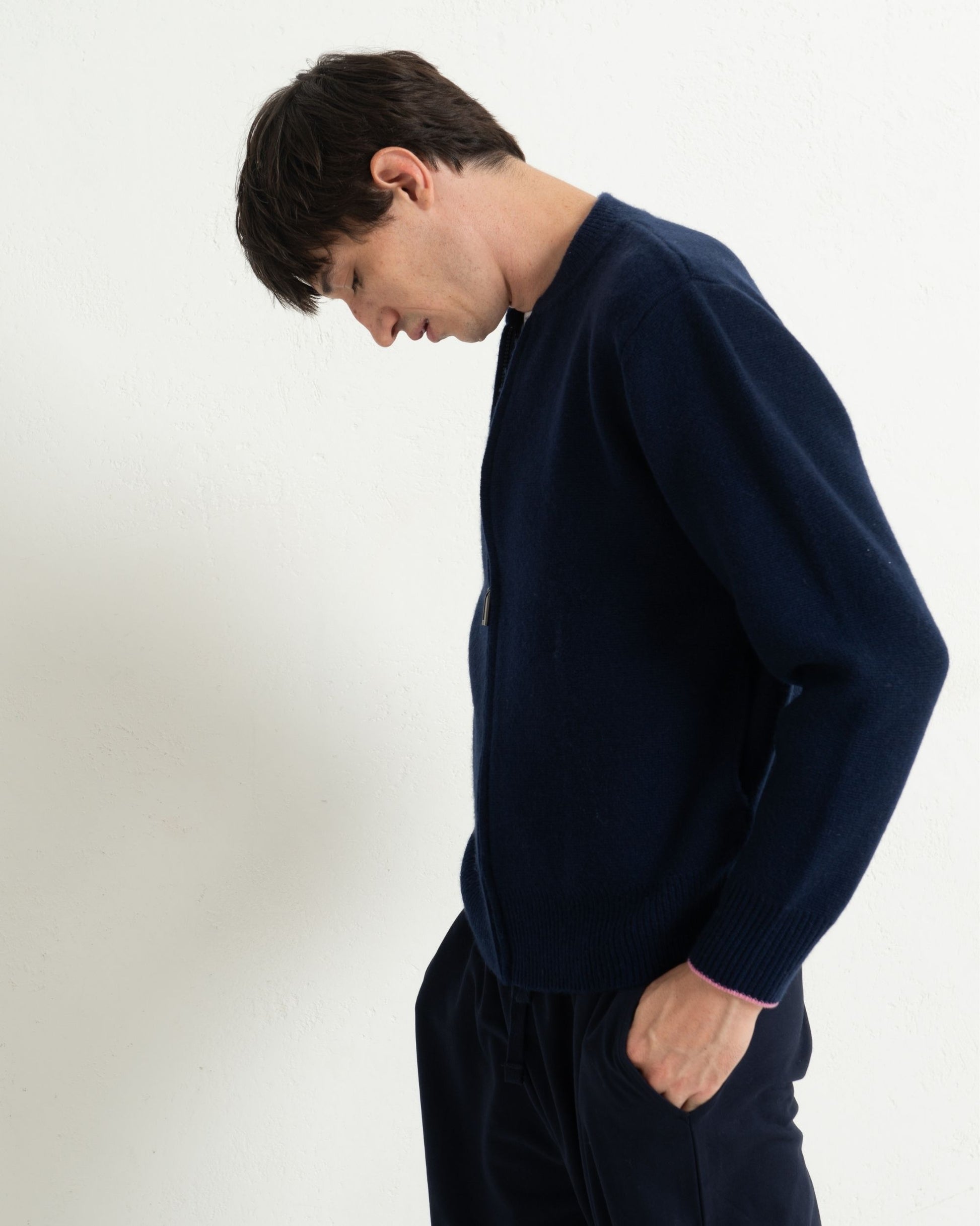 Cashmere Bomber Jacket Midnight Blue