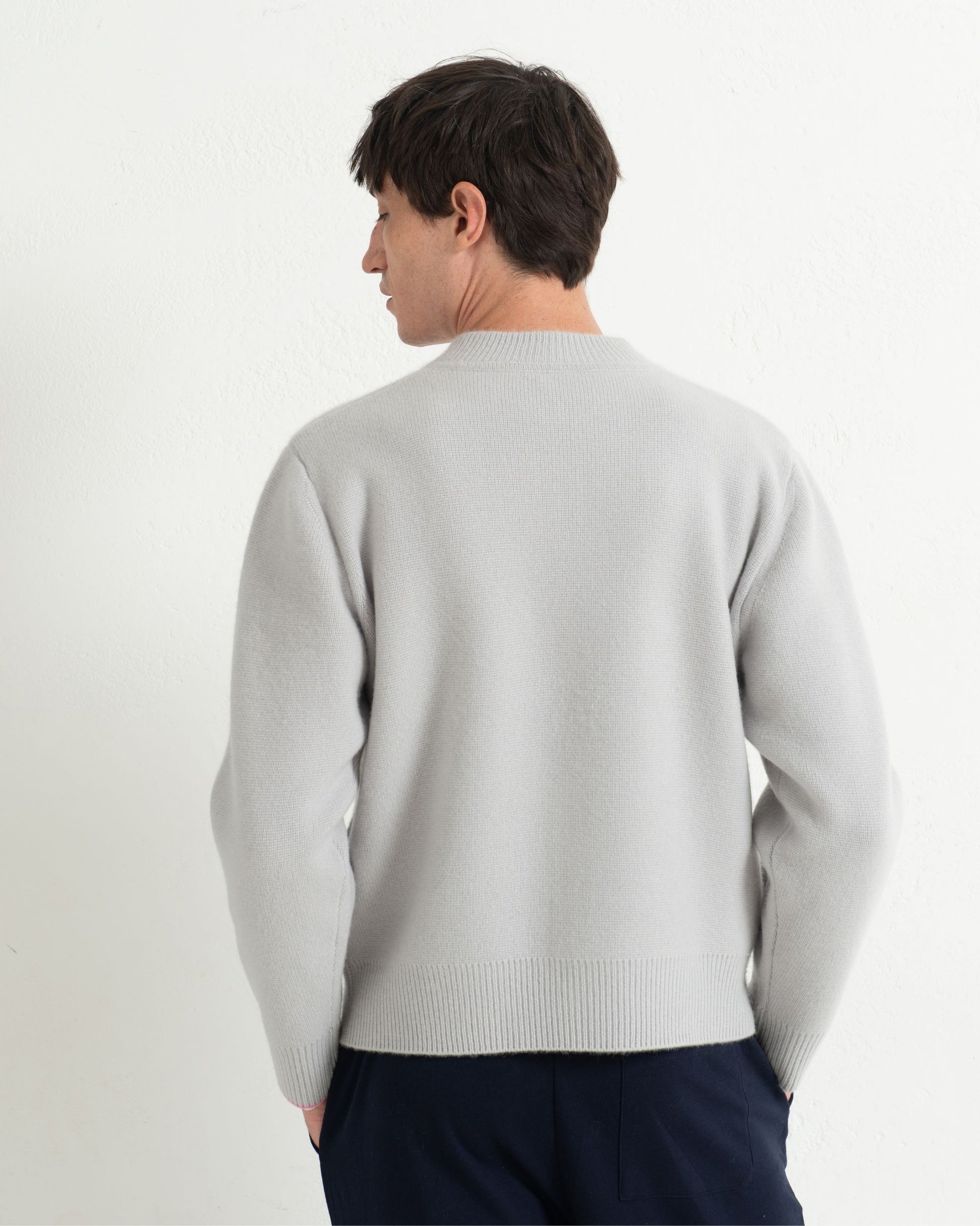 Cashmere Bomber Jacket Silver Grey