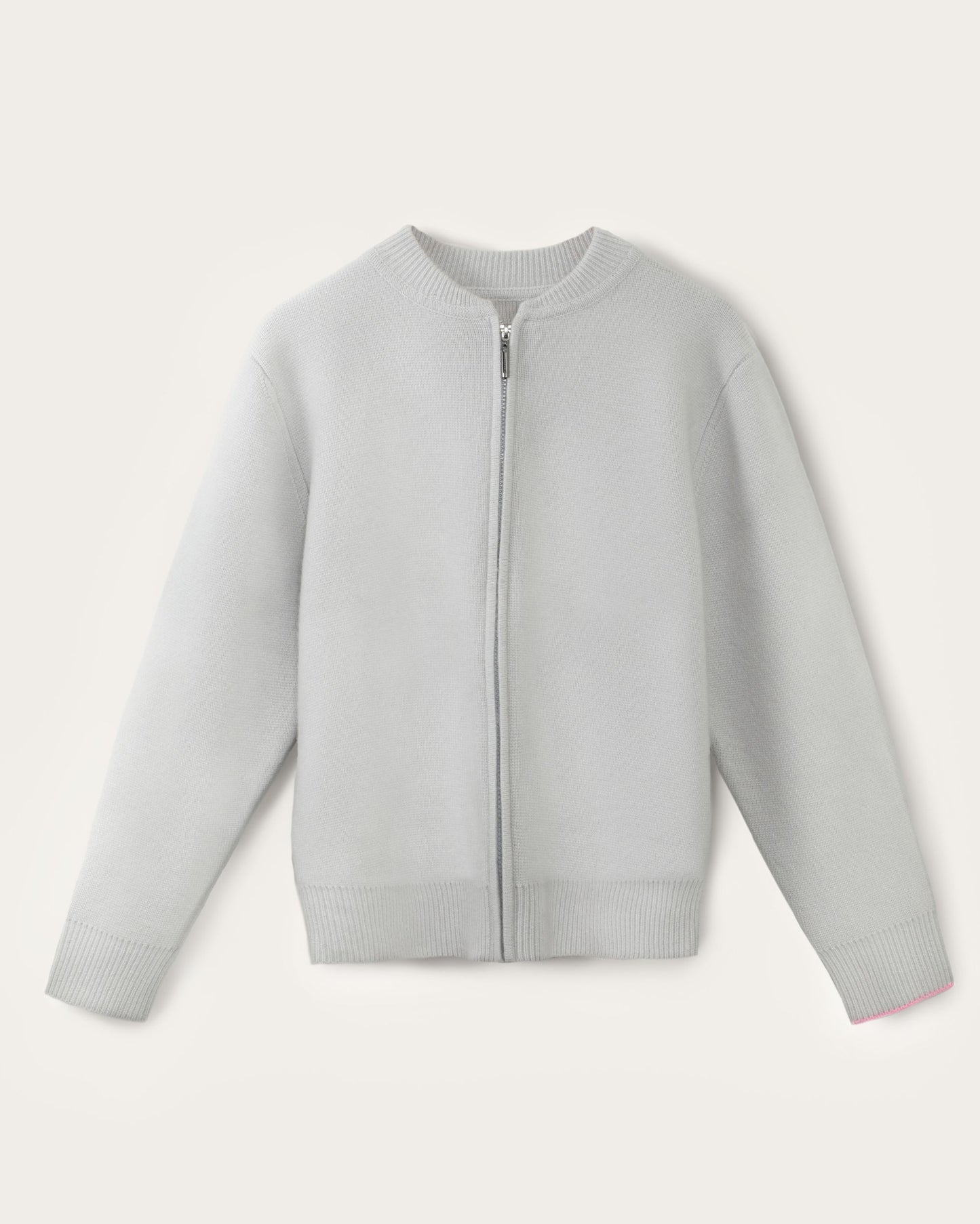 Cashmere Bomber Jacket Silver Grey