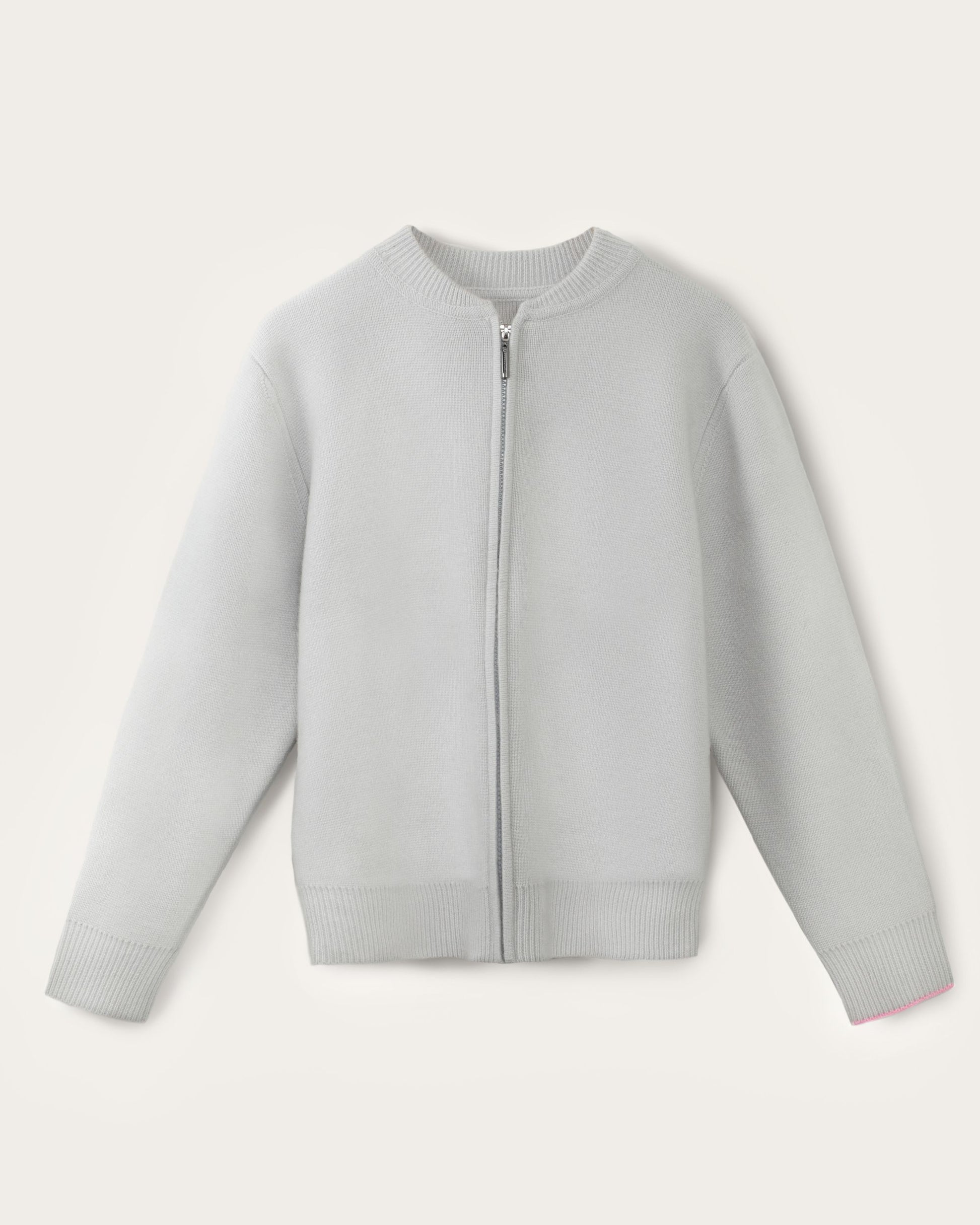 Cashmere Bomber Jacket Silver Grey