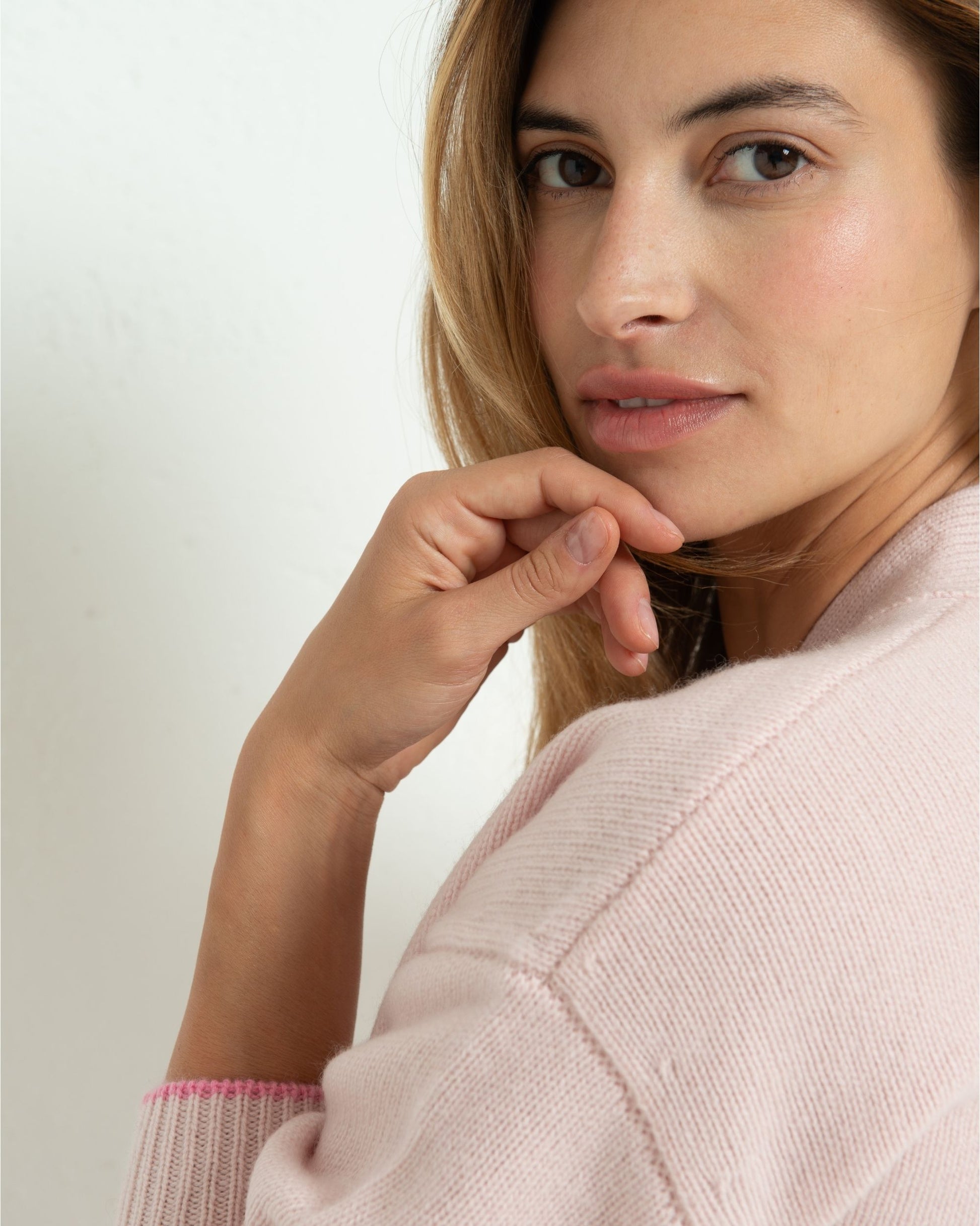 Cashmere Boyfriend Cardigan Blush Pink
