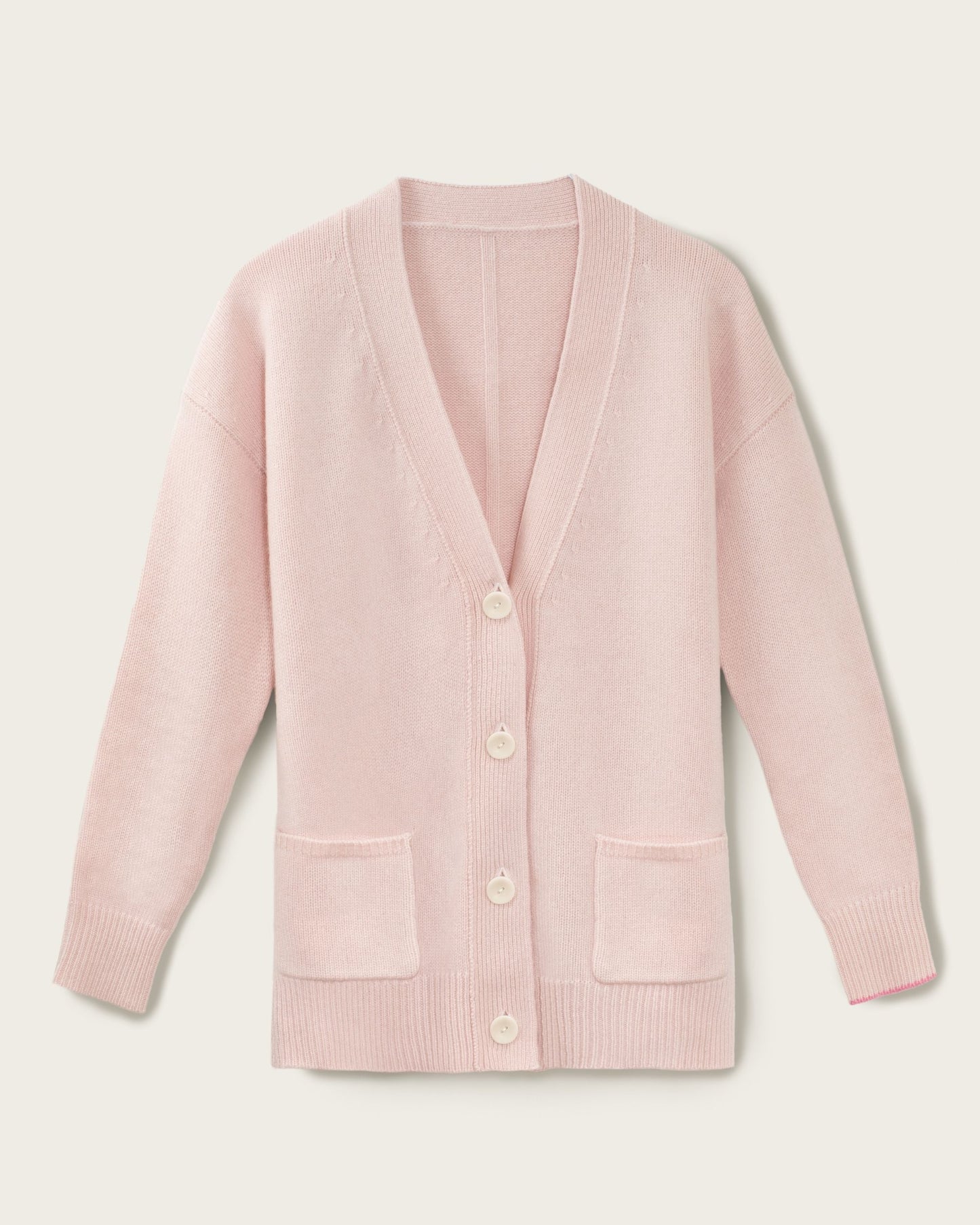 Cashmere Boyfriend Cardigan Blush Pink