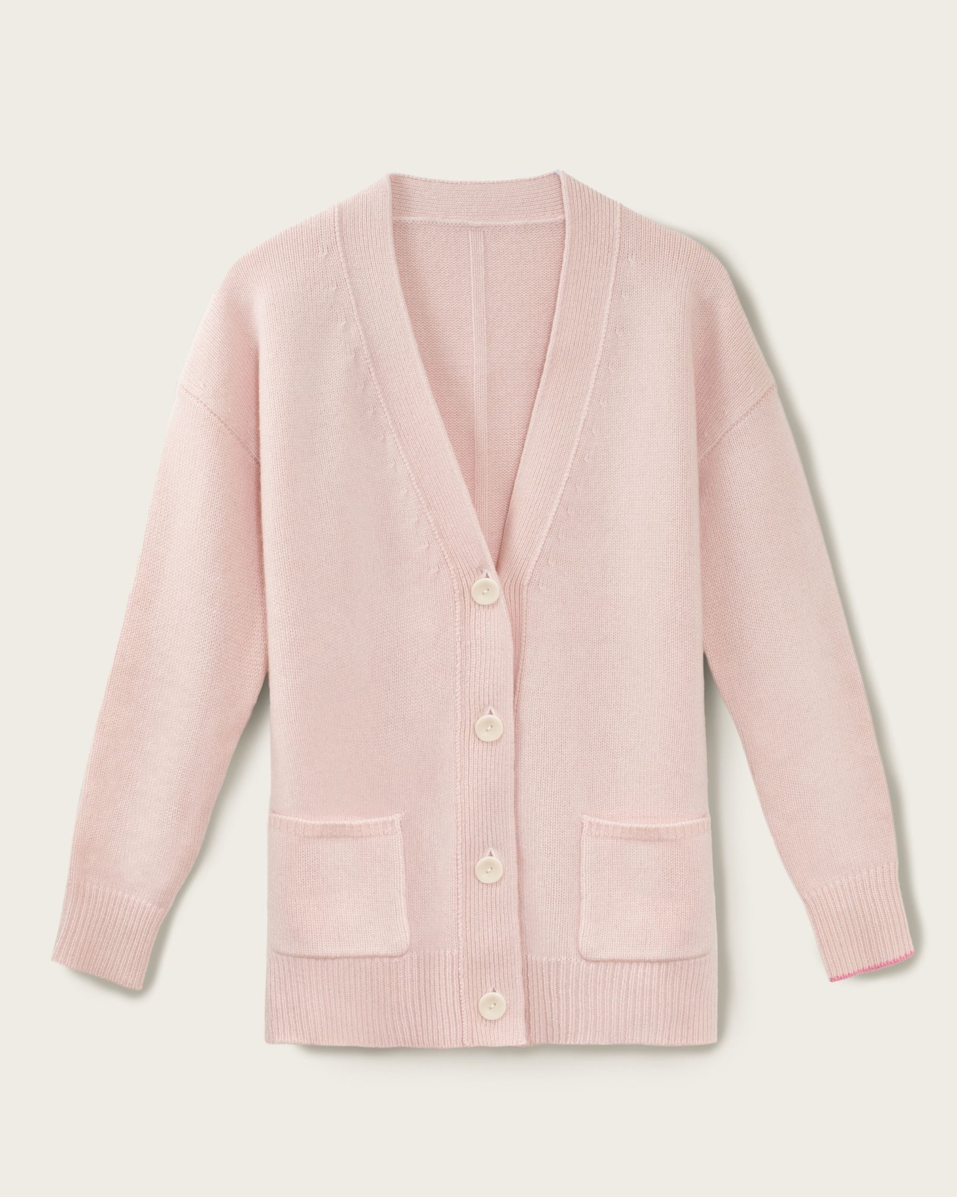 Cashmere Boyfriend Cardigan Blush Pink