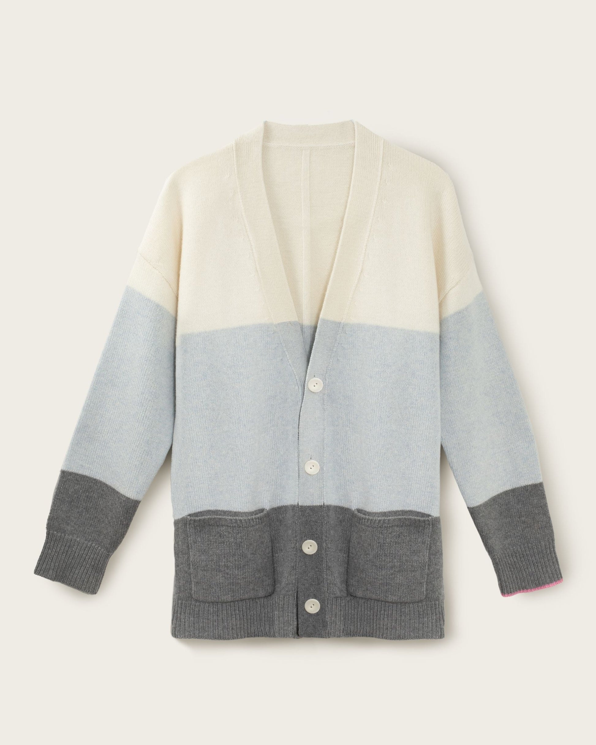 Cashmere Boyfriend Cardigan Colour Block