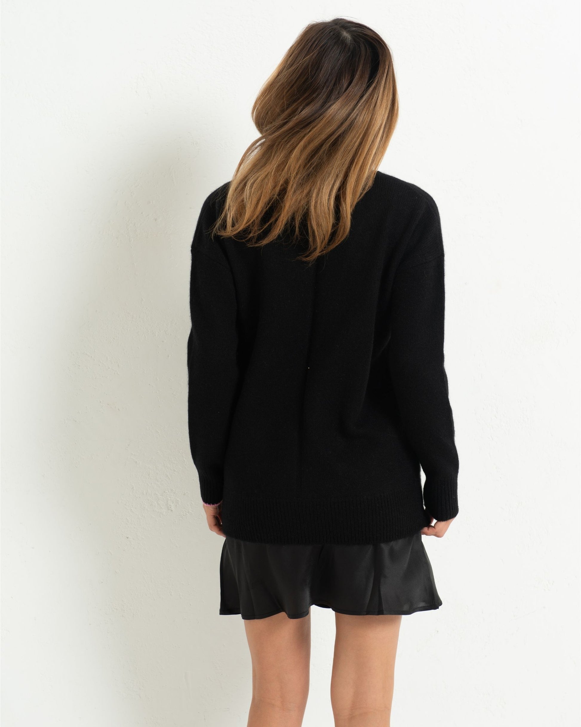 Cashmere Boyfriend Cardigan Jet Black