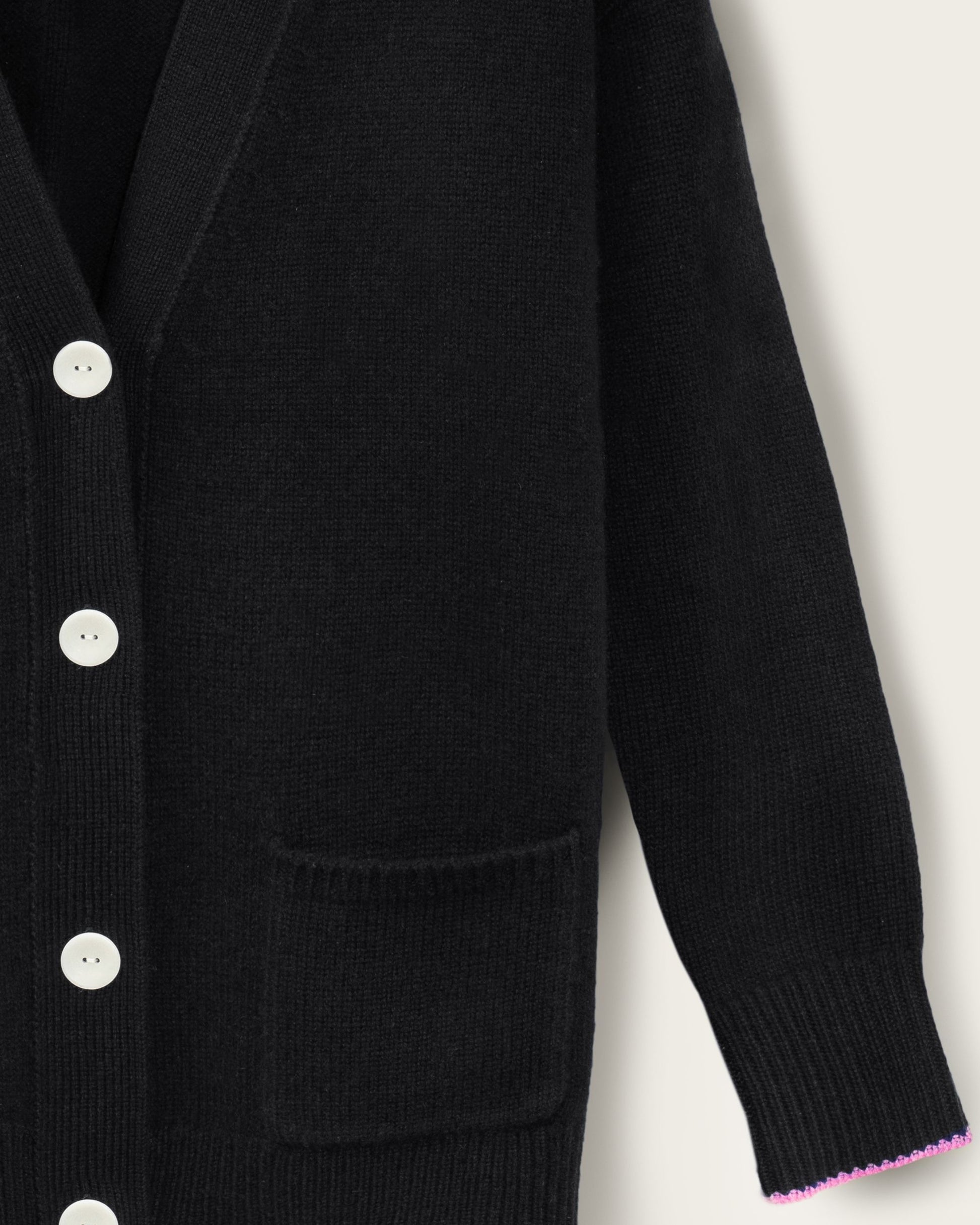 Cashmere Boyfriend Cardigan Jet Black