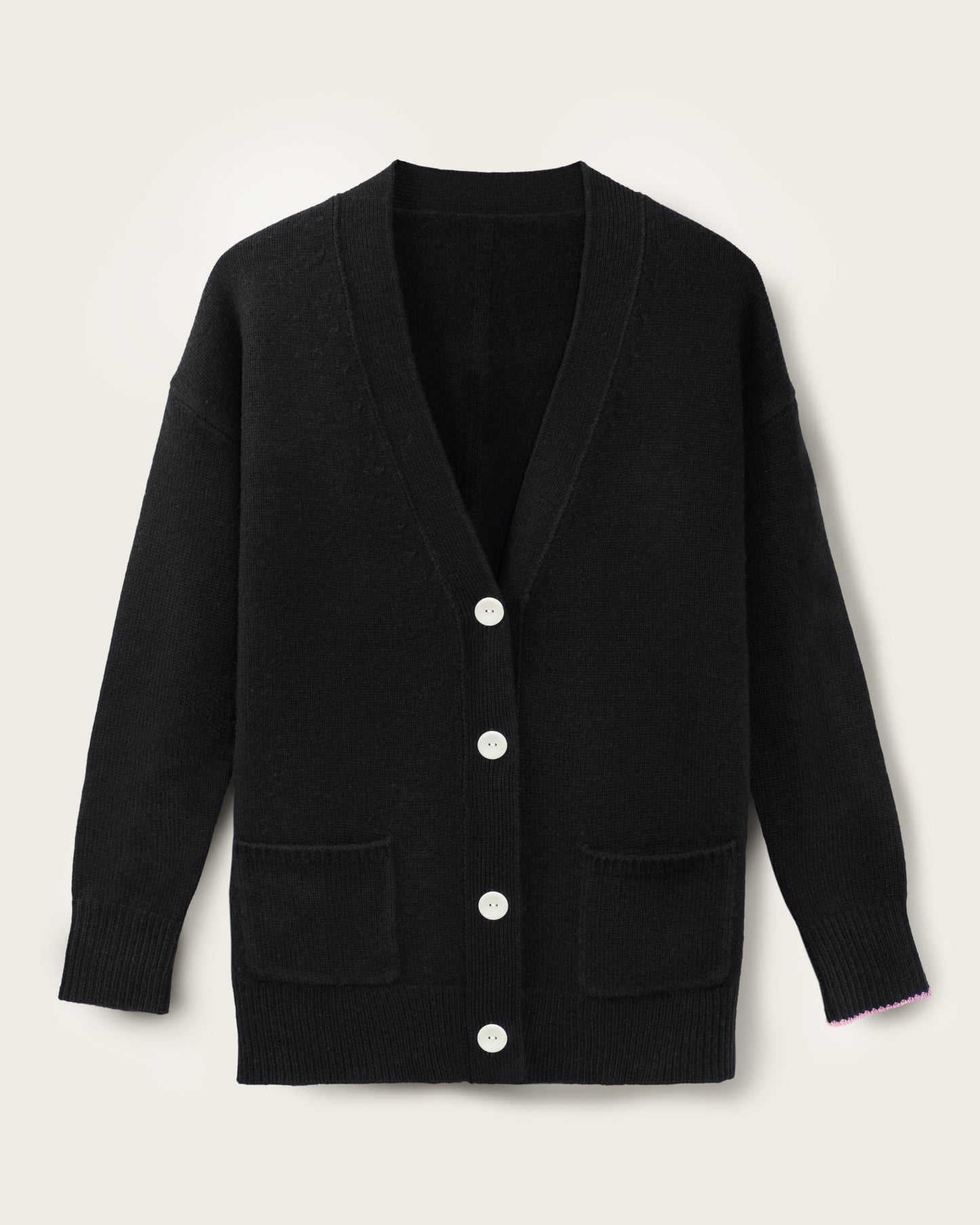 Cashmere Boyfriend Cardigan Jet Black