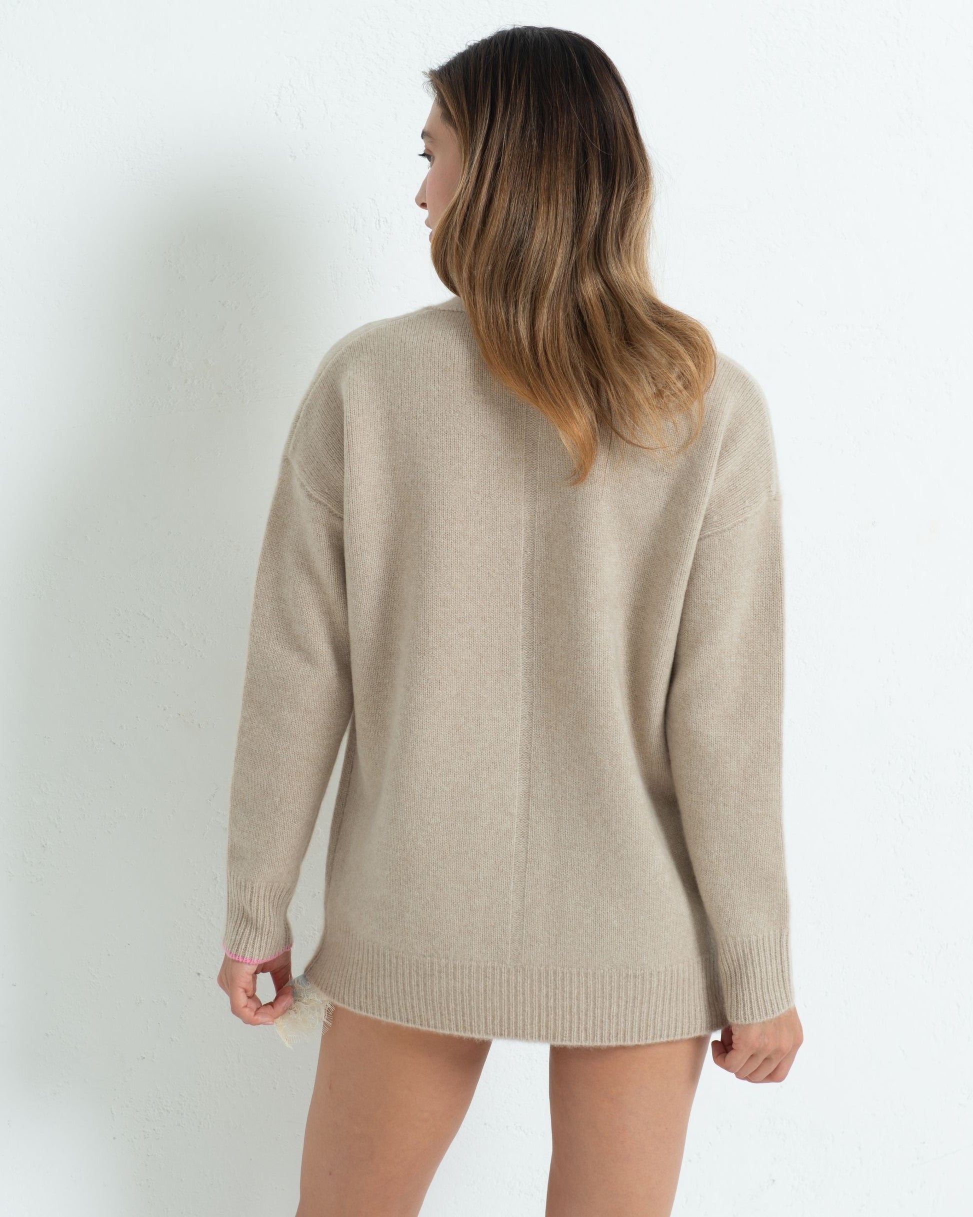 Cashmere Boyfriend Cardigan Sand