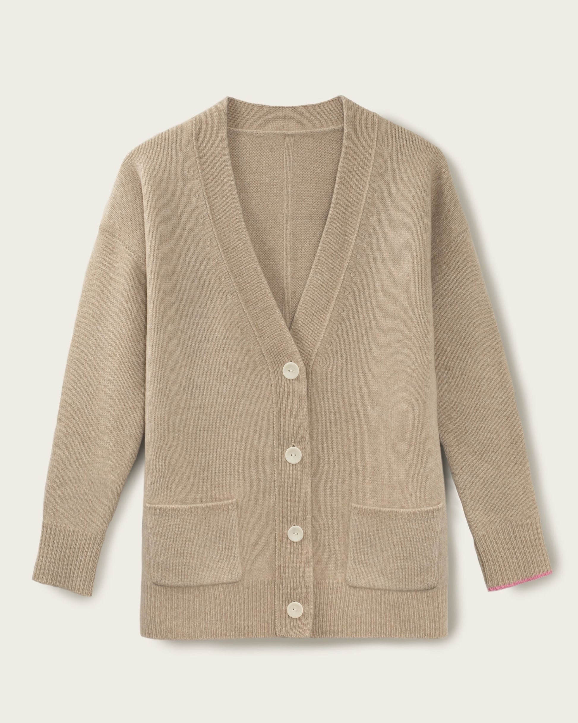 Cashmere Boyfriend Cardigan Sand