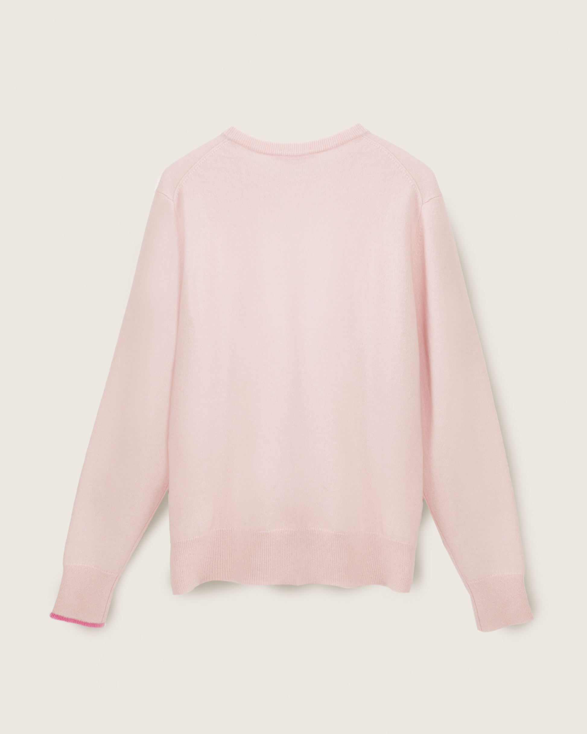 Men's Cashmere Boyfriend Crew Sweater Blush Pink