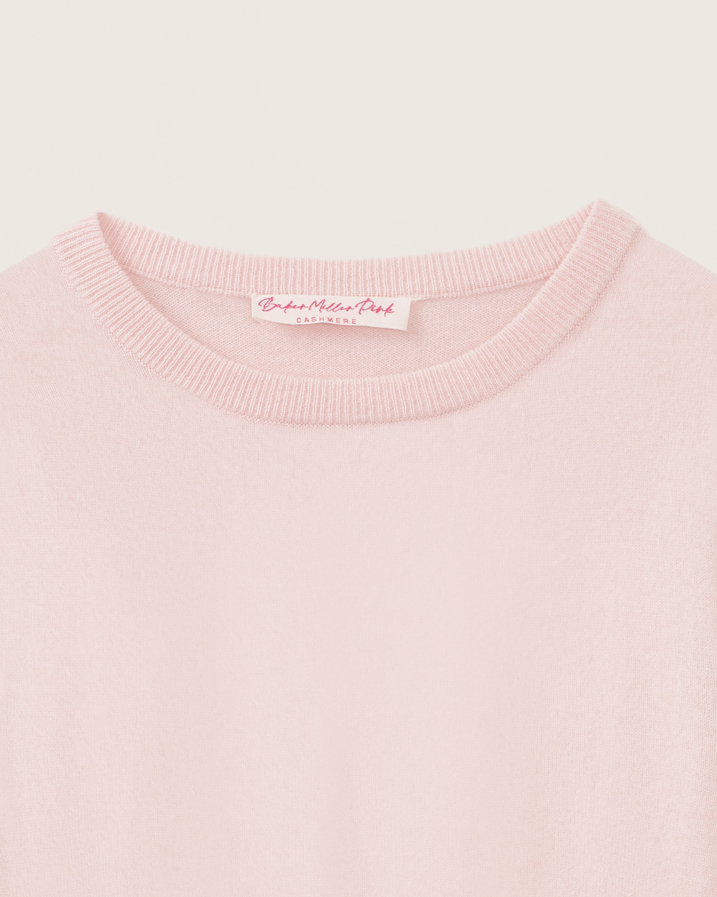 Men's Cashmere Boyfriend Crew Sweater Blush Pink
