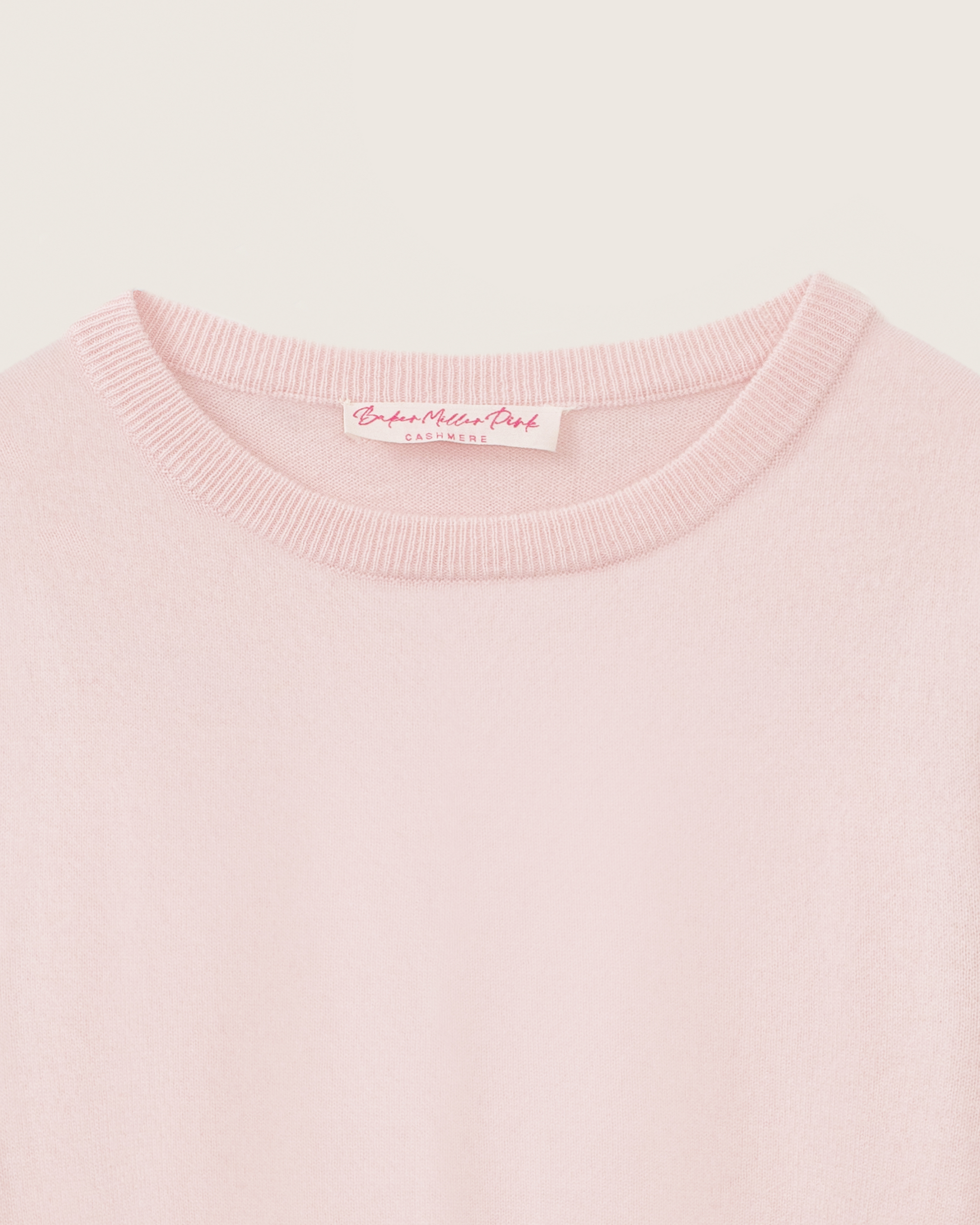 Men's Cashmere Boyfriend Crew Sweater Blush Pink
