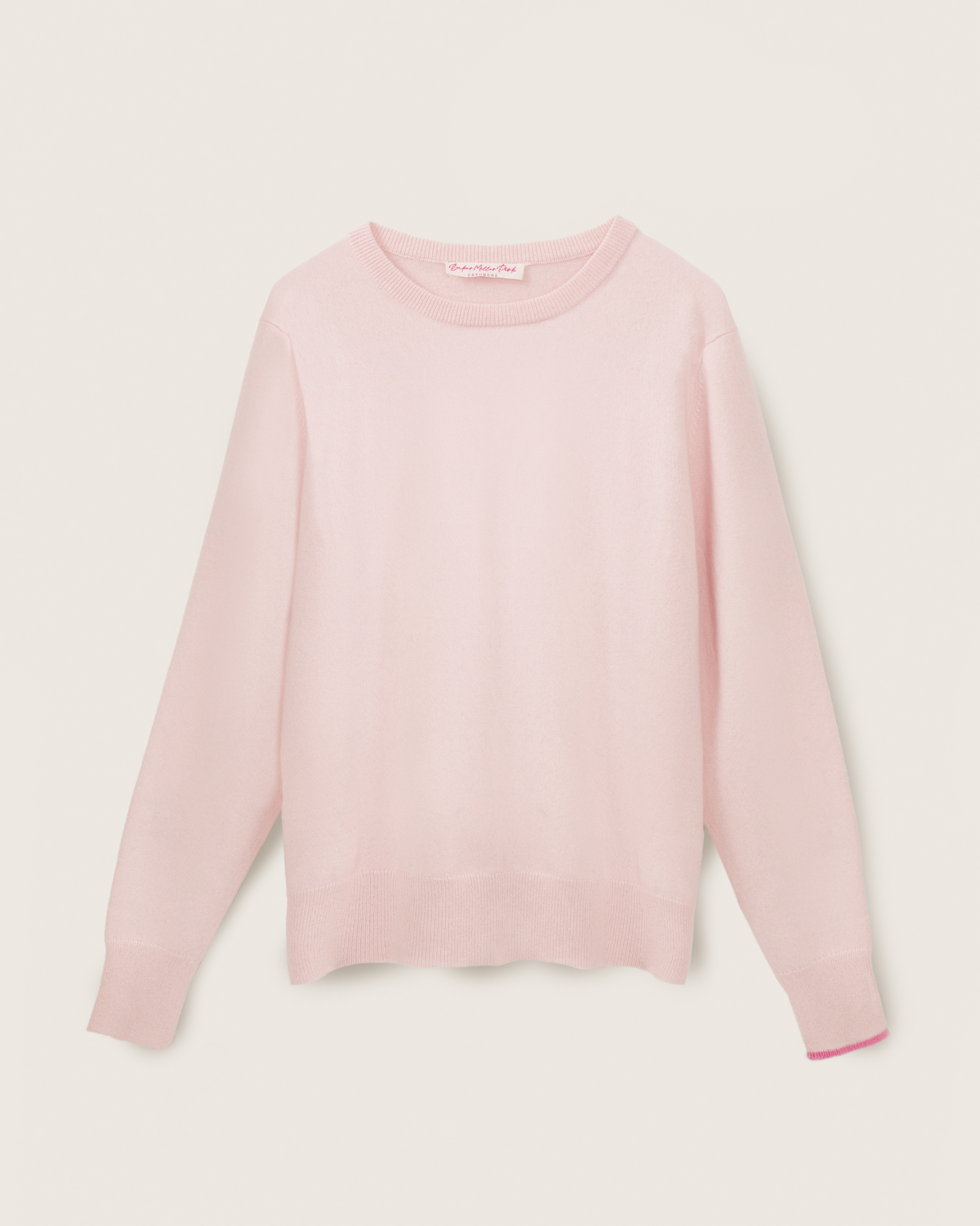 Men's Cashmere Boyfriend Crew Sweater Blush Pink
