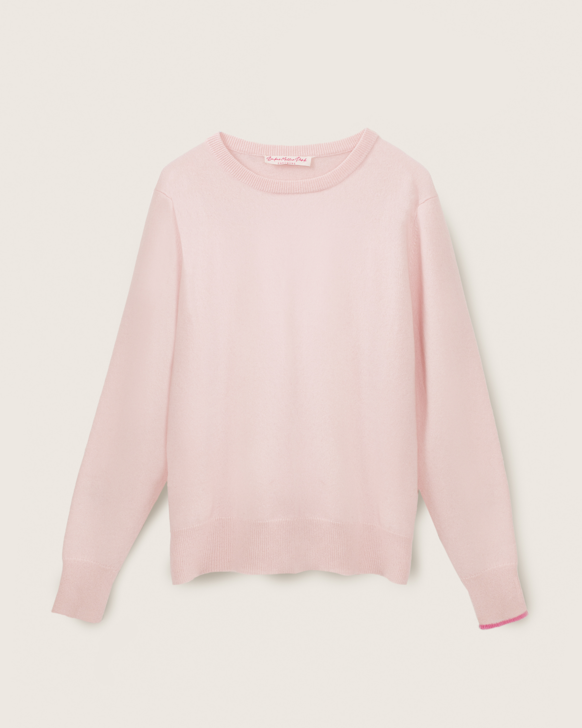 Men's Cashmere Boyfriend Crew Sweater Blush Pink