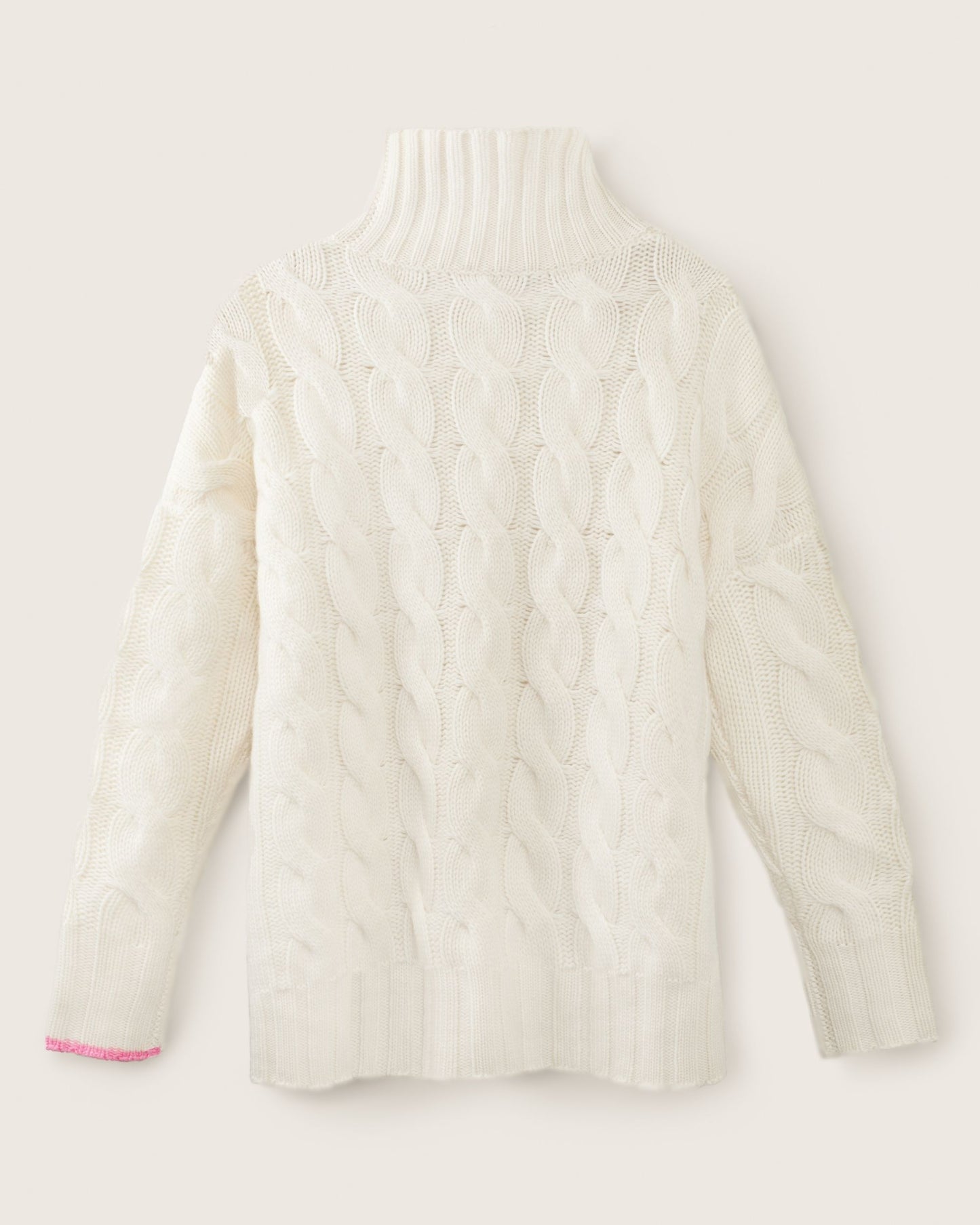 Mens Cashmere Cable Sweater Chalk White