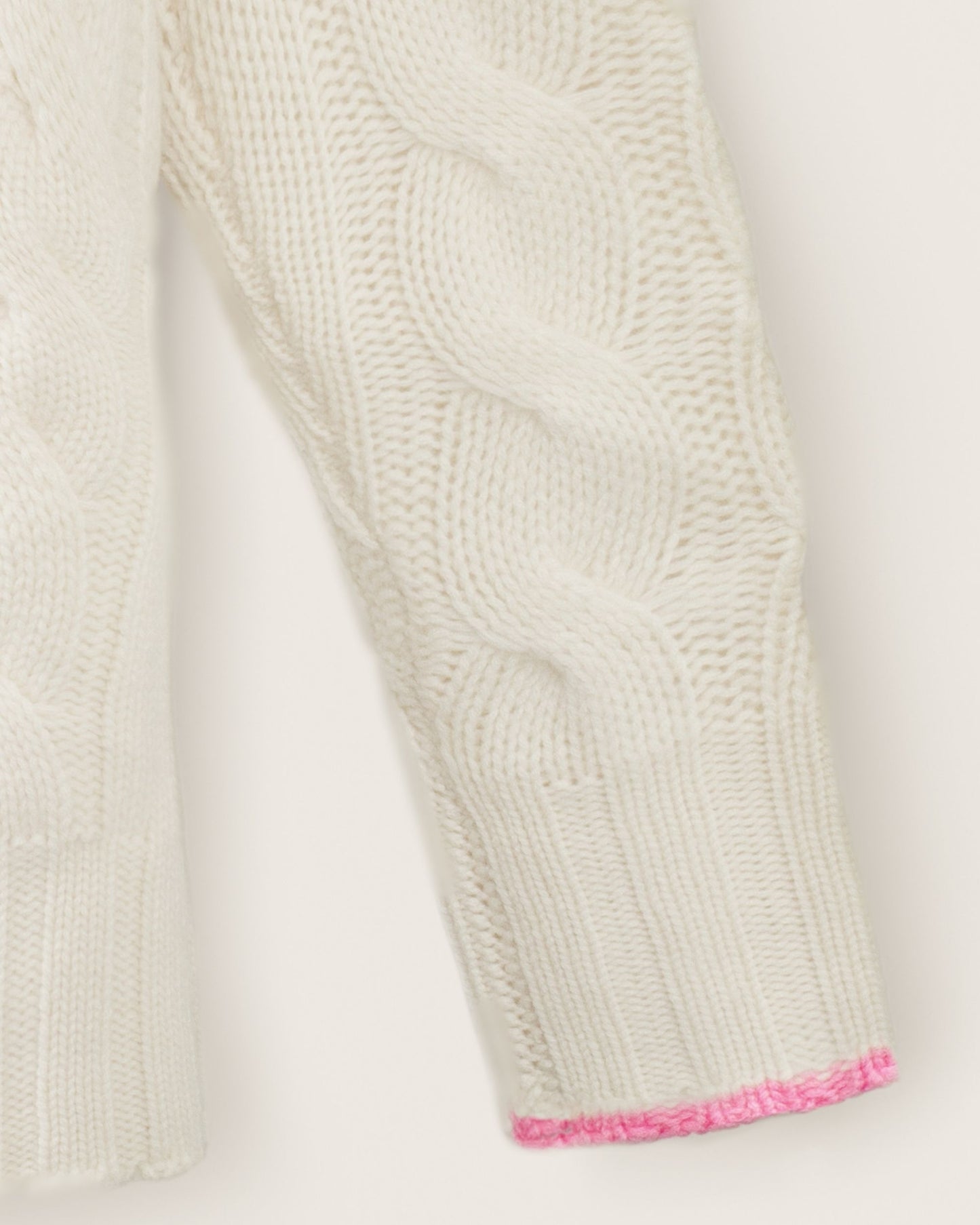 Mens Cashmere Cable Sweater Chalk White