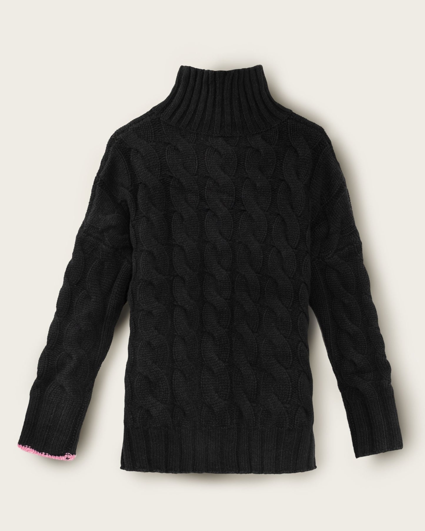 Men's Cashmere Cable Sweater Jet Black