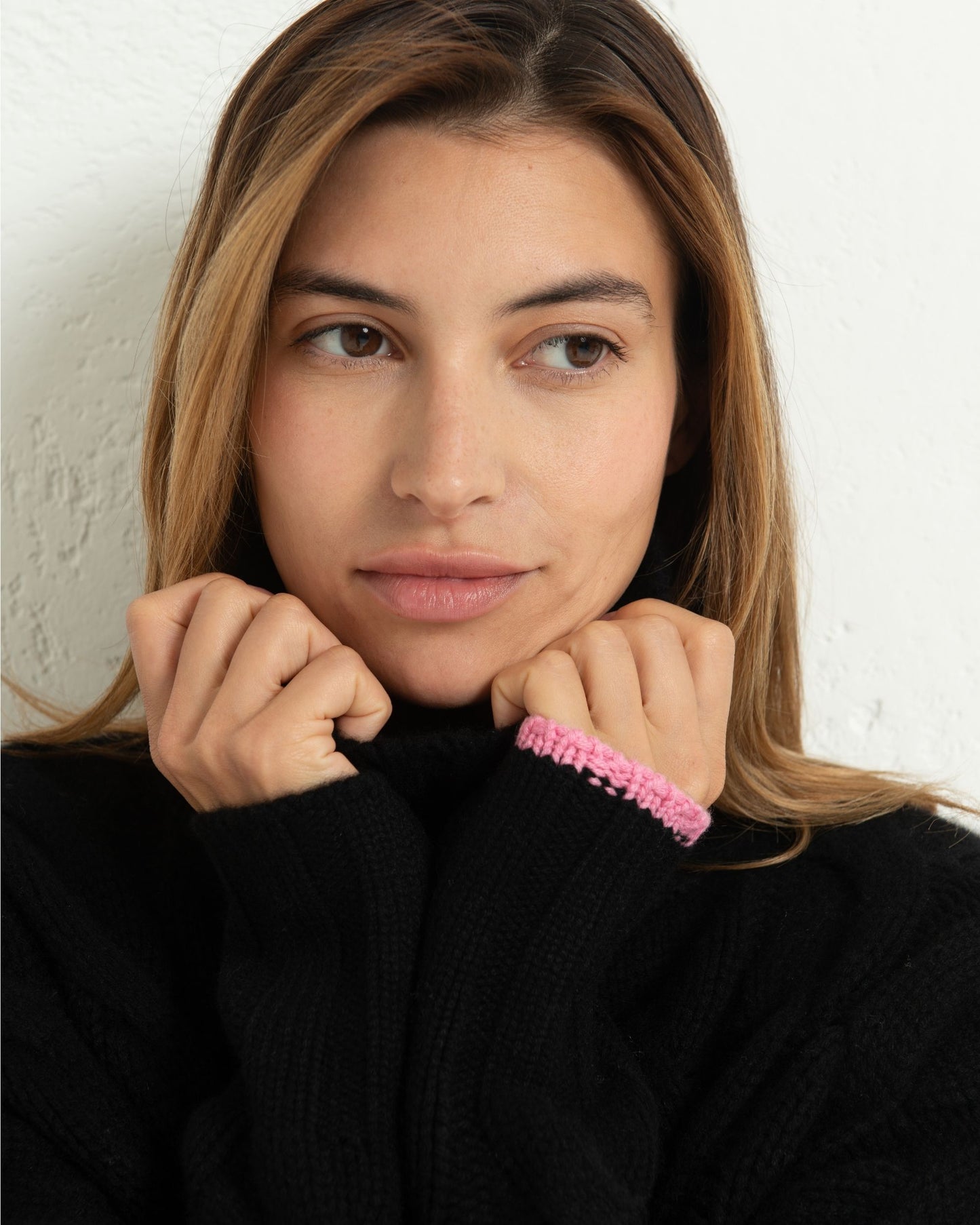 Cashmere Cable Sweater Jet Black