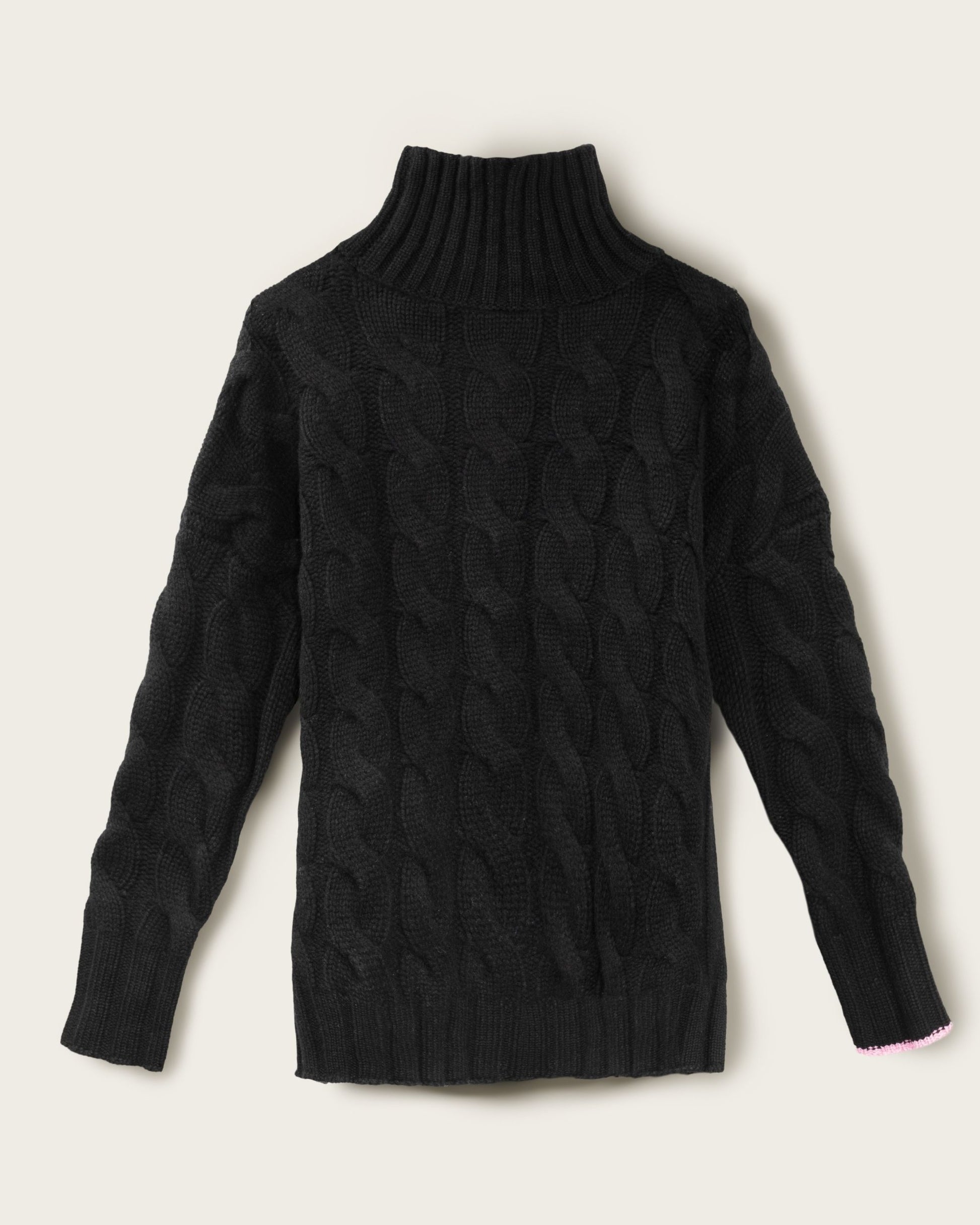 Men's Cashmere Cable Sweater Jet Black