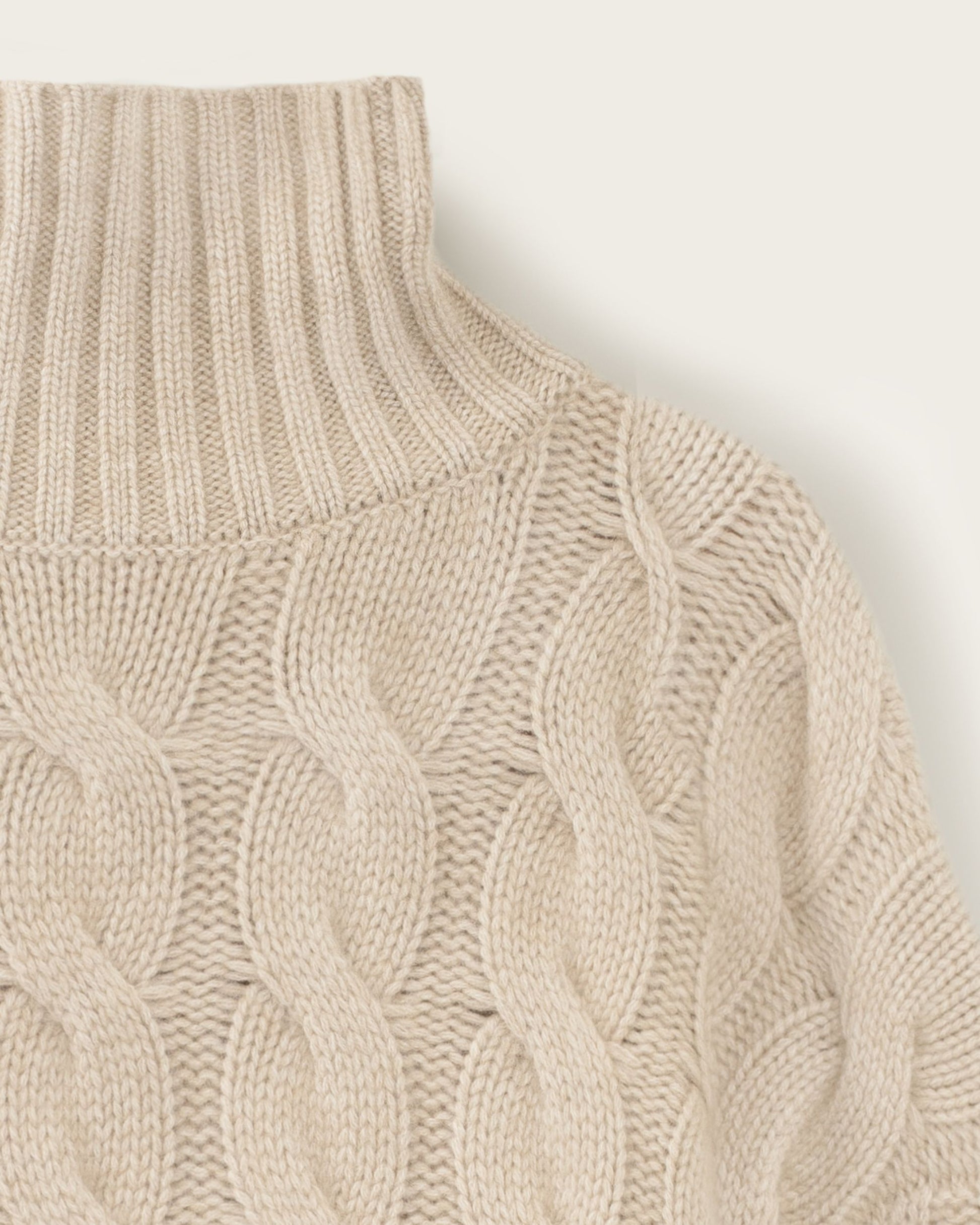 Men's Cashmere Cable Sweater Sand