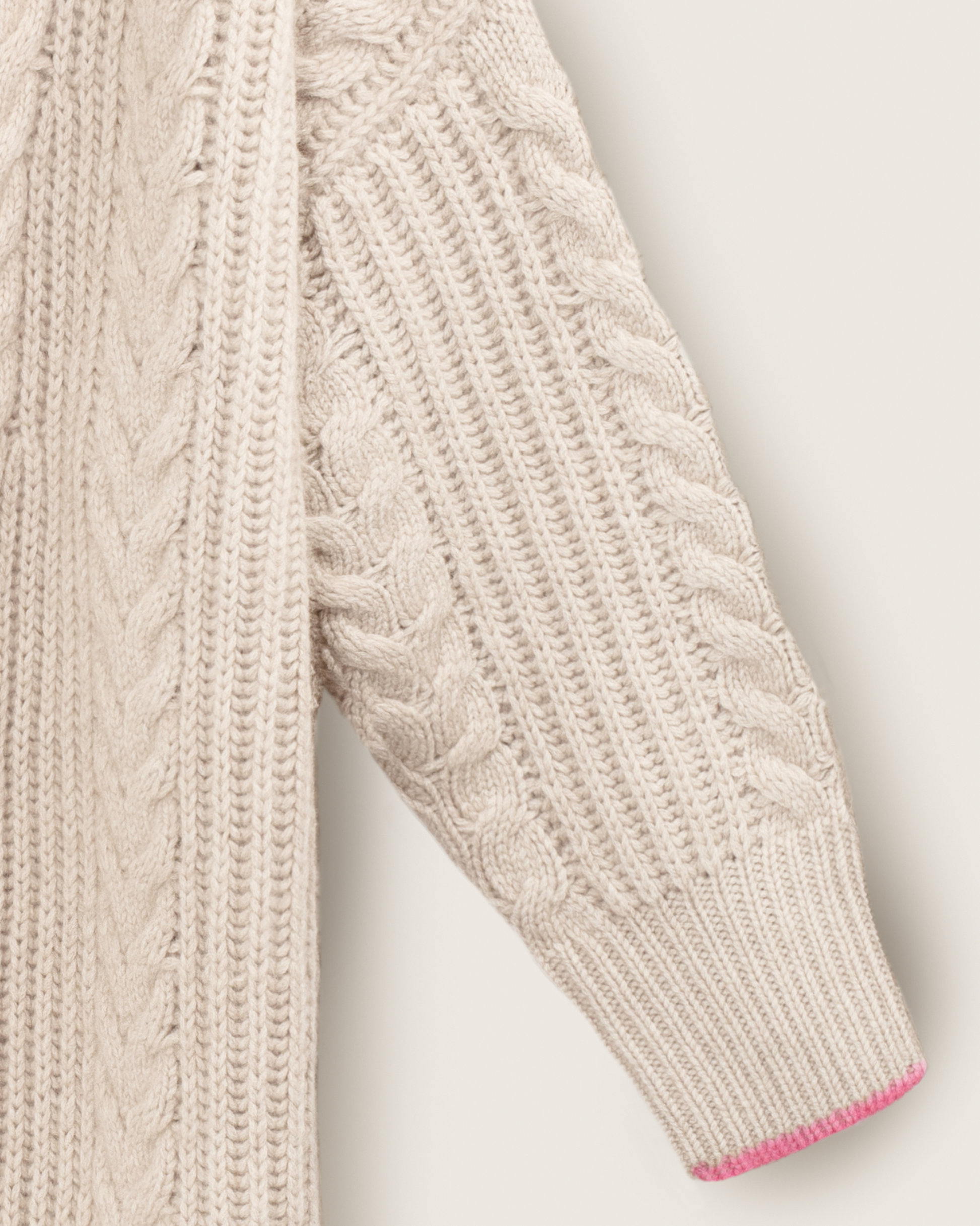 Cashmere Cable Cardigan Coat Chalk White