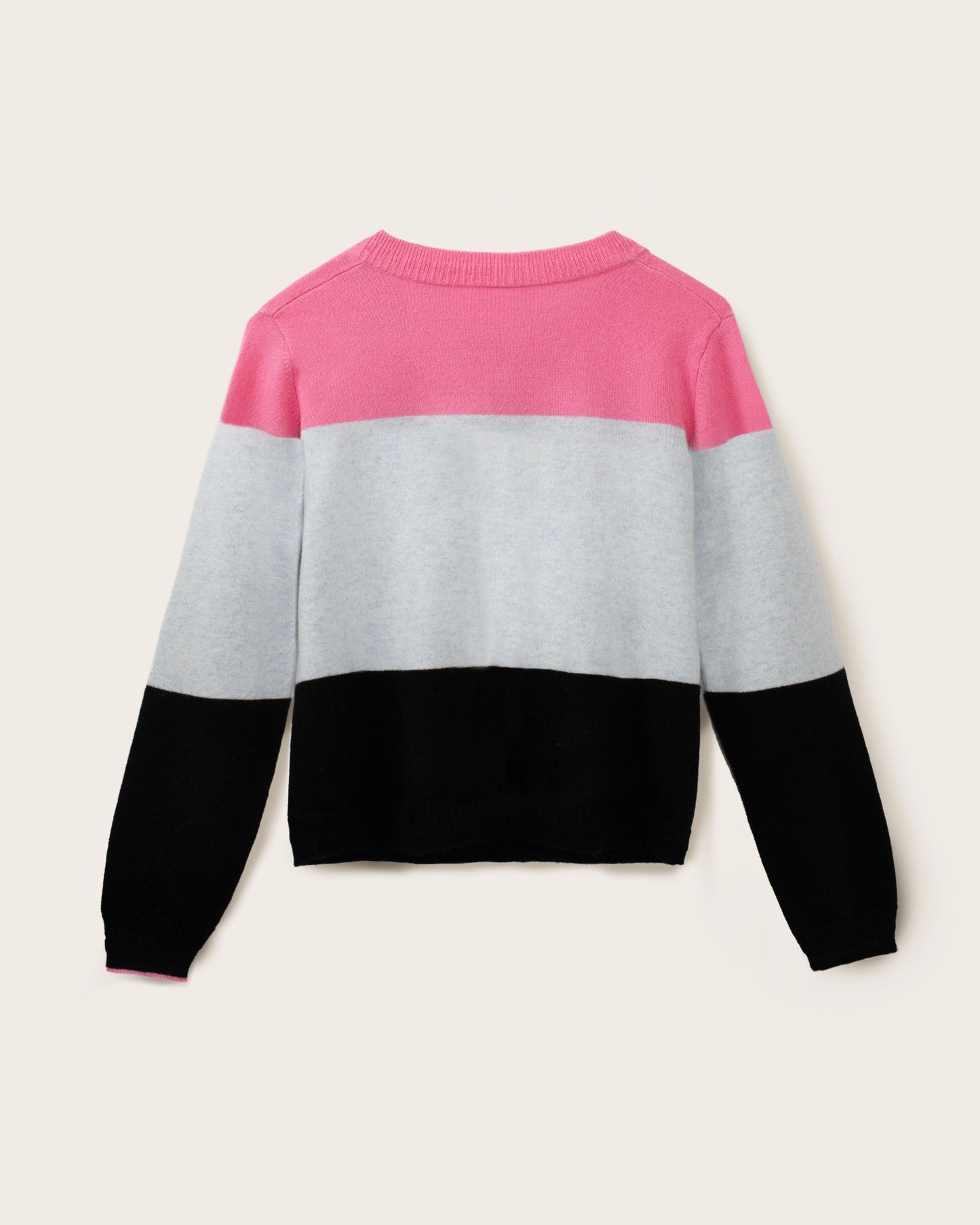 Cashmere Classic Crew Cardigan Colour Block