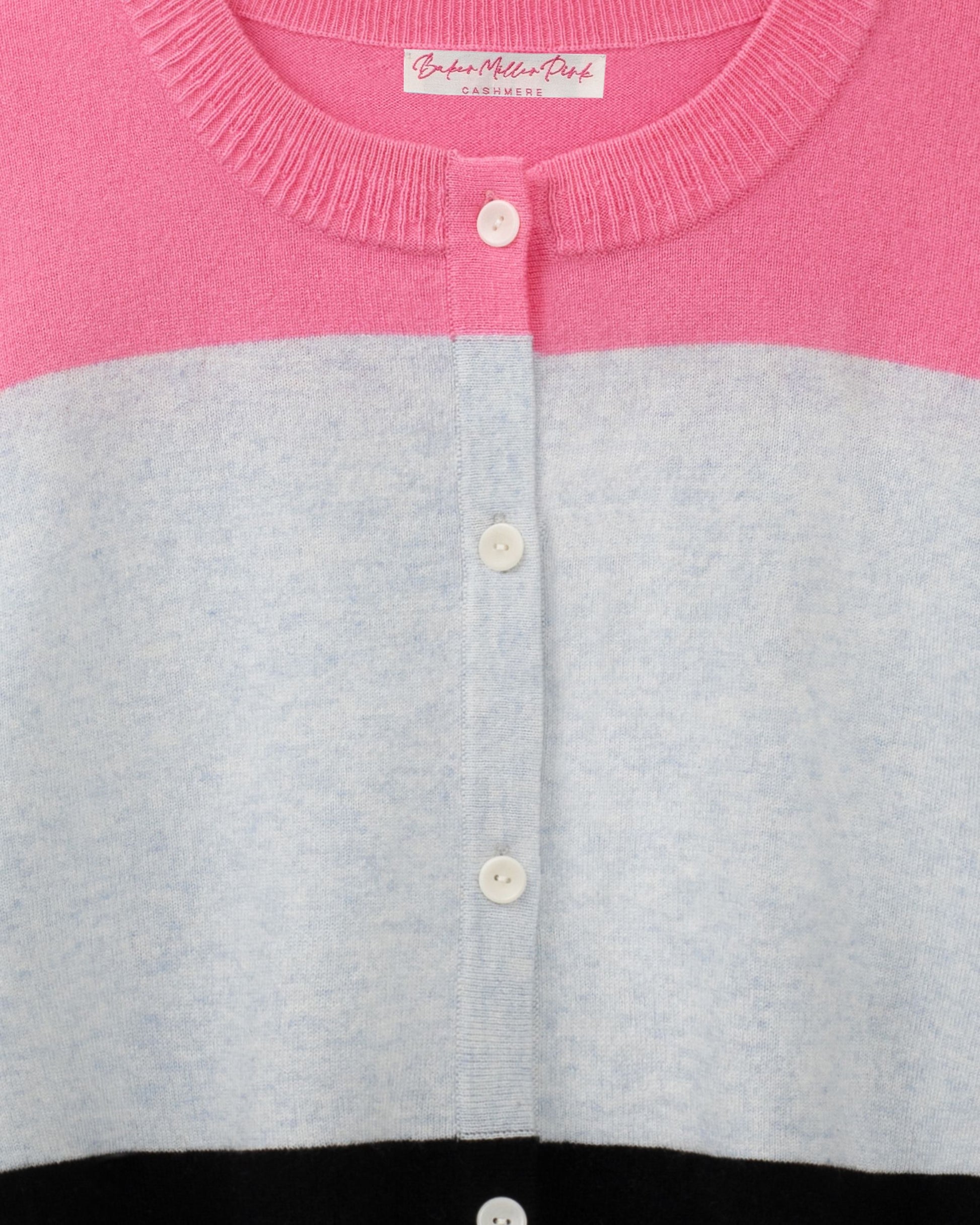 Cashmere Classic Crew Cardigan Colour Block