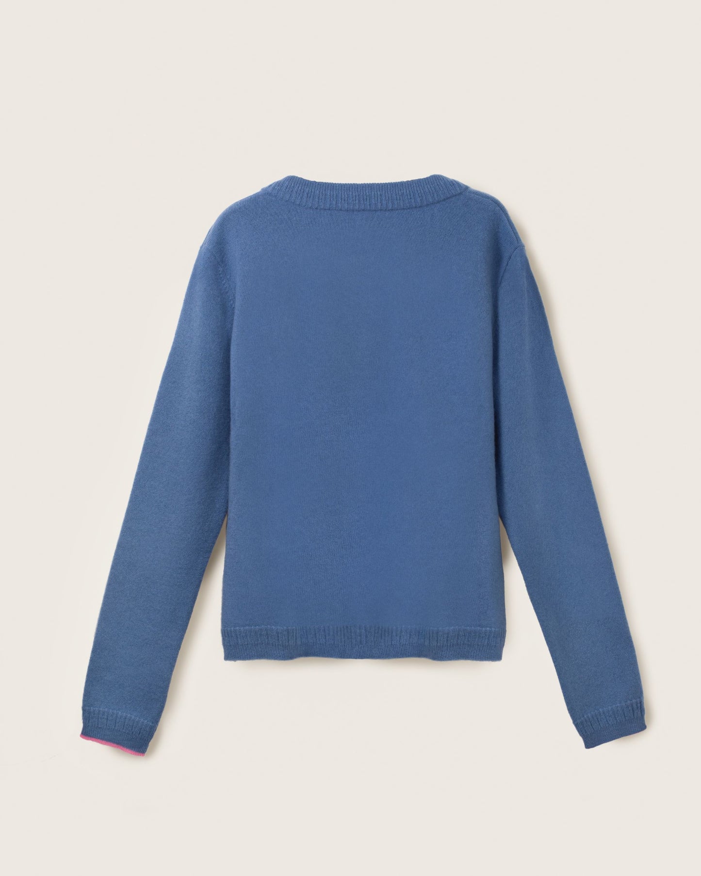 Cashmere Classic Crew Cardigan Cornflower Blue
