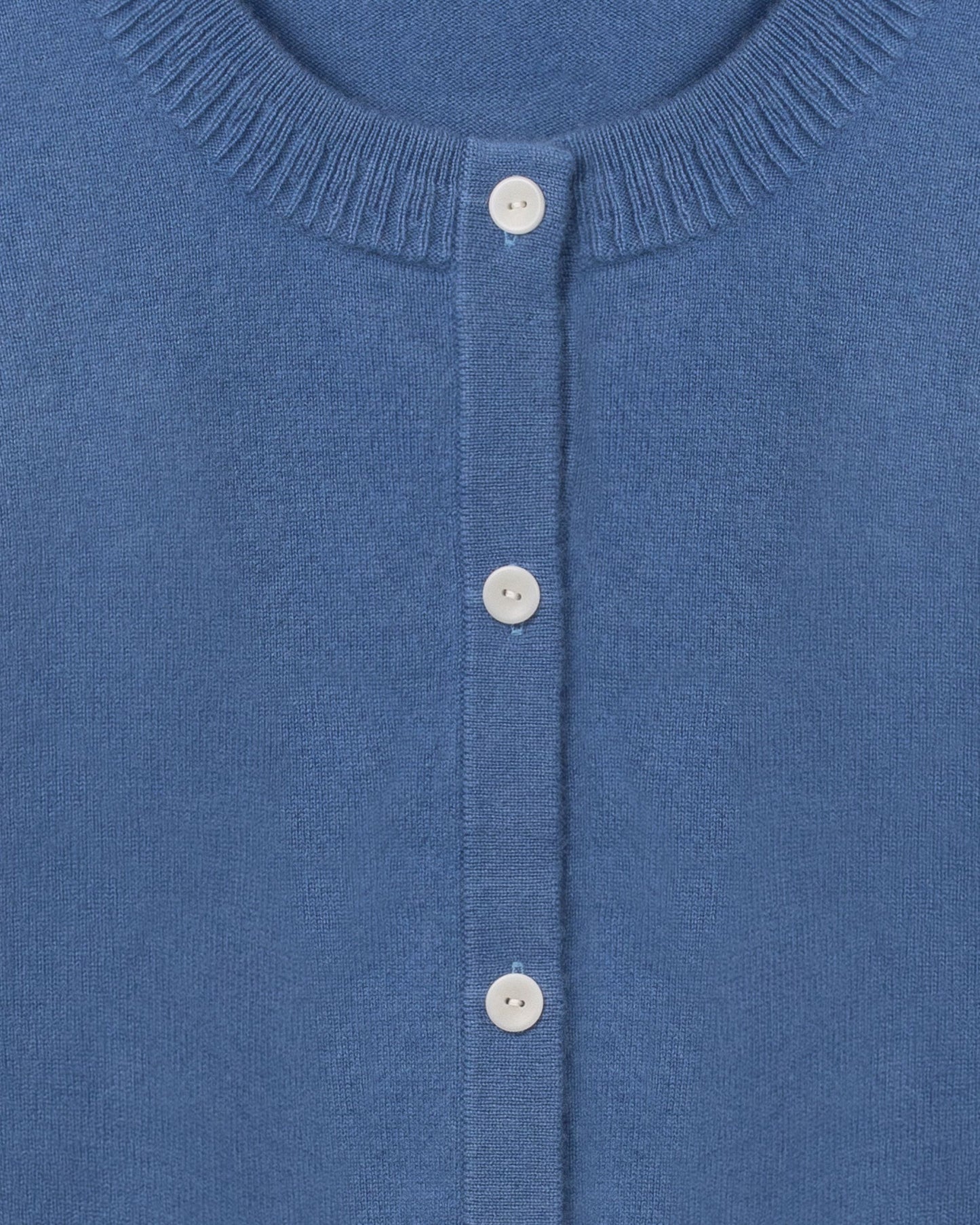 Cashmere Classic Crew Cardigan Cornflower Blue