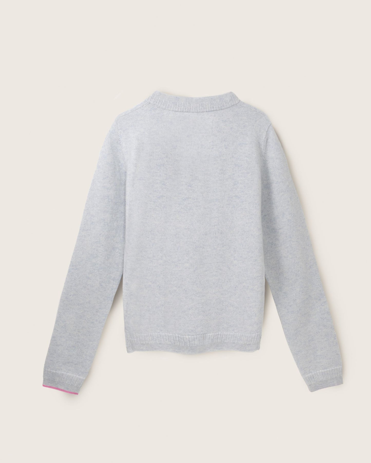 Cashmere Classic Crew Cardigan Silver Grey