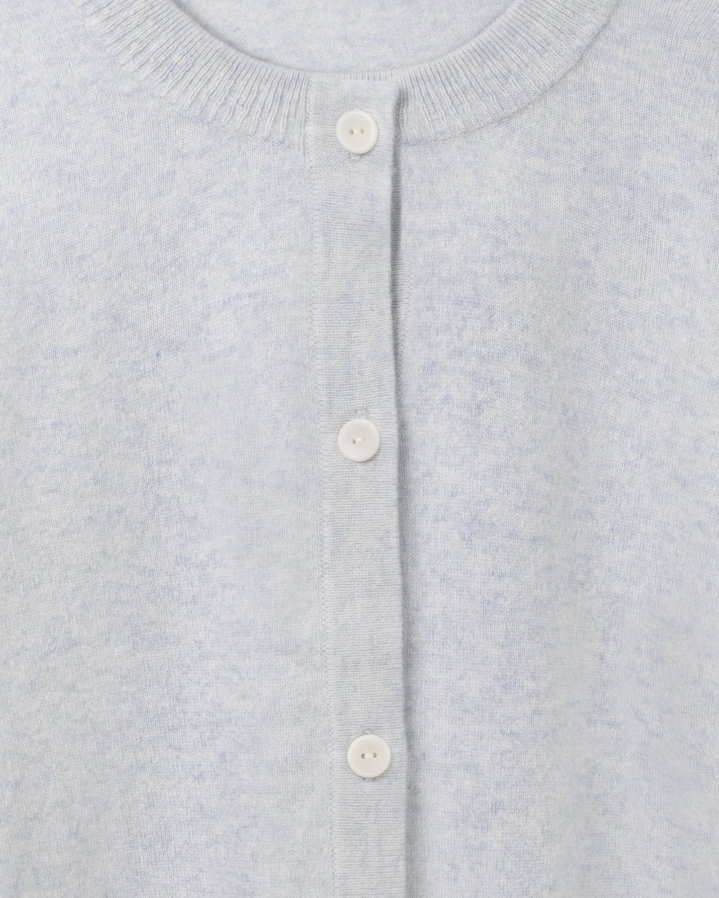 Cashmere Classic Crew Cardigan Silver Grey