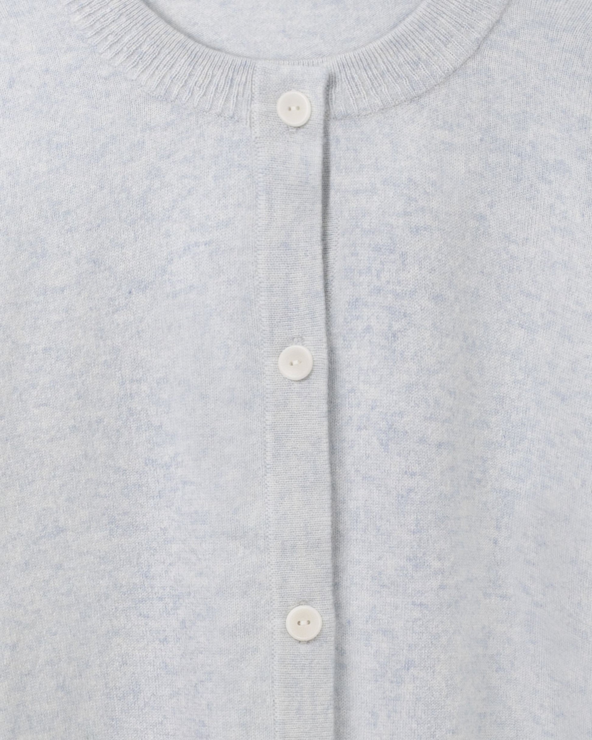 Cashmere Classic Crew Cardigan Silver Grey