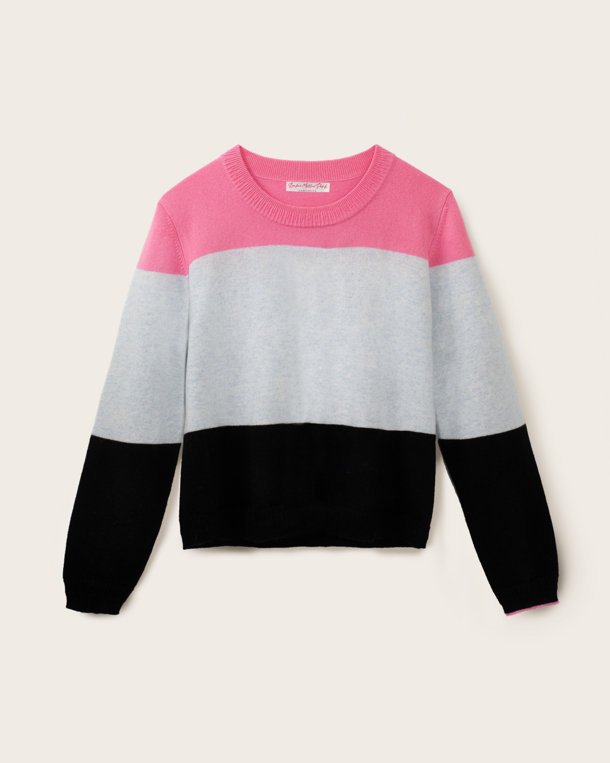 Cashmere Classic Crew Sweater Colour Block