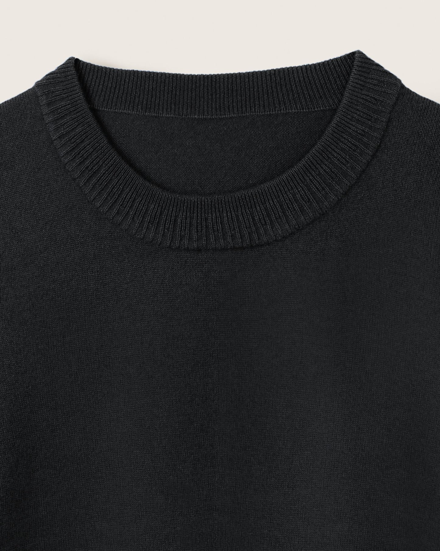 Cashmere Classic Crew Sweater Jet Black