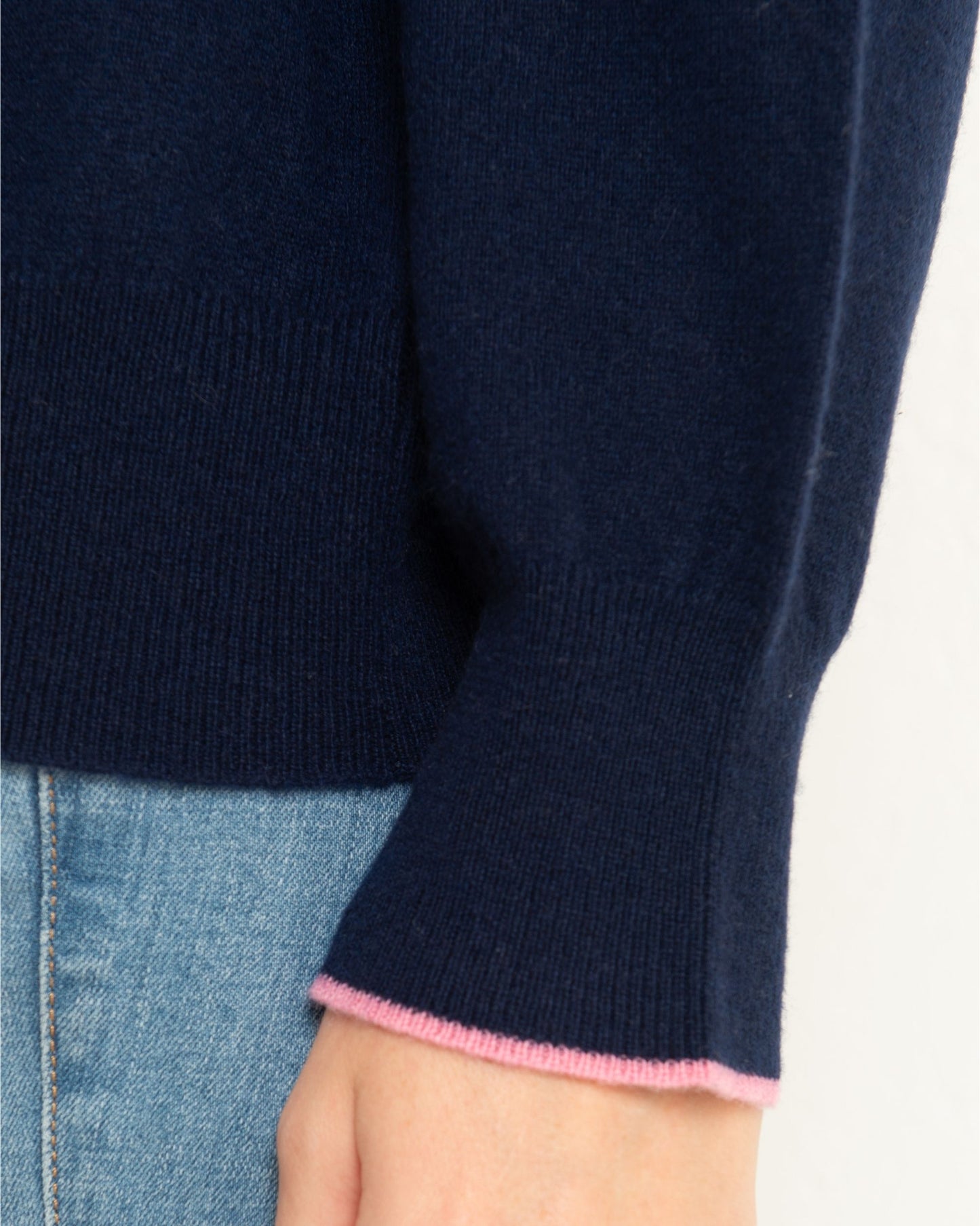 Cashmere Boyfriend Crew Sweater Midnight Blue