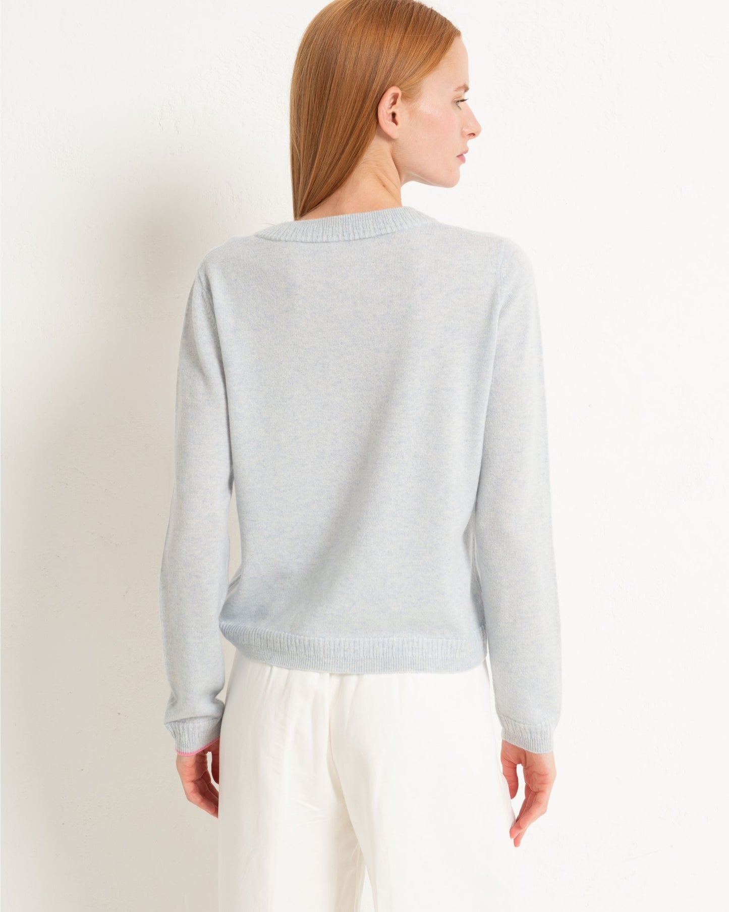 Cashmere Classic Crew Sweater Silver Grey