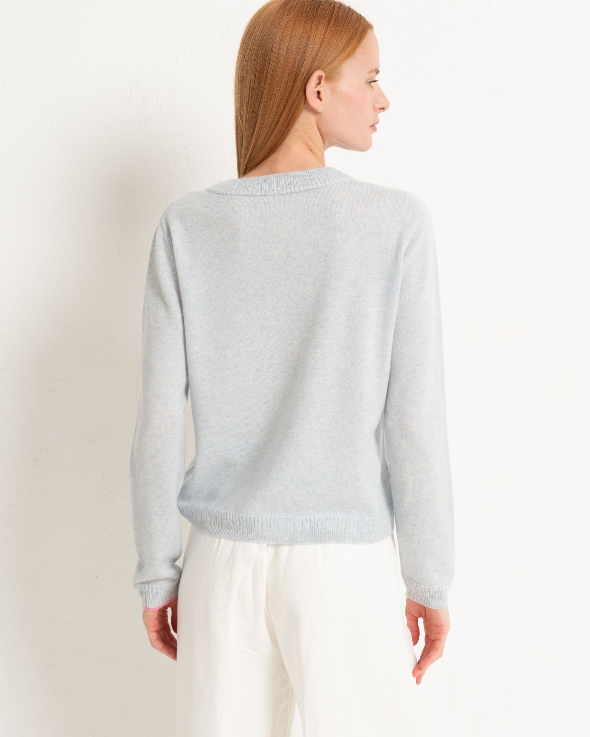 Cashmere Classic Crew Sweater Silver Grey