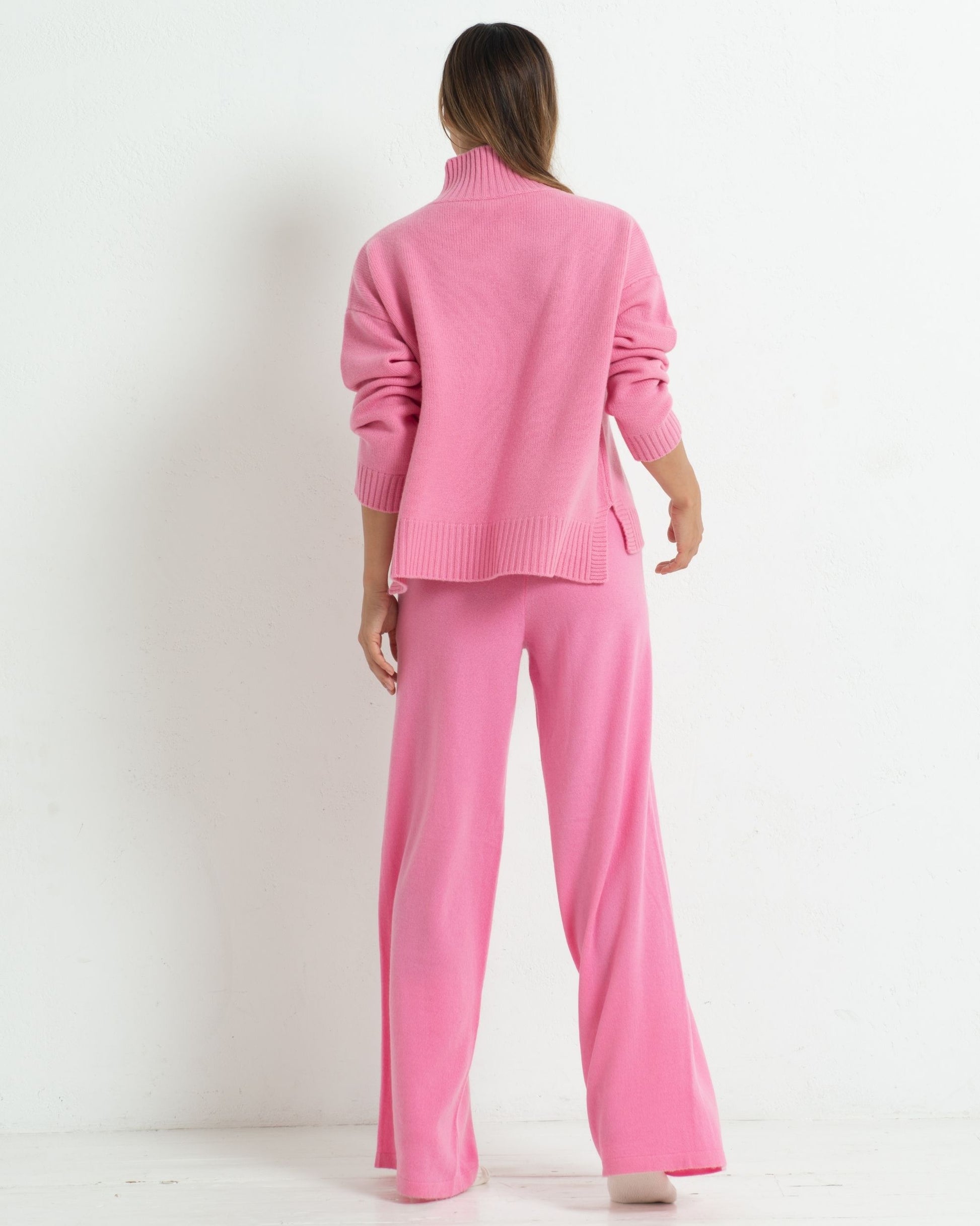 Cashmere Funnel Sweater Baker Miller Pink