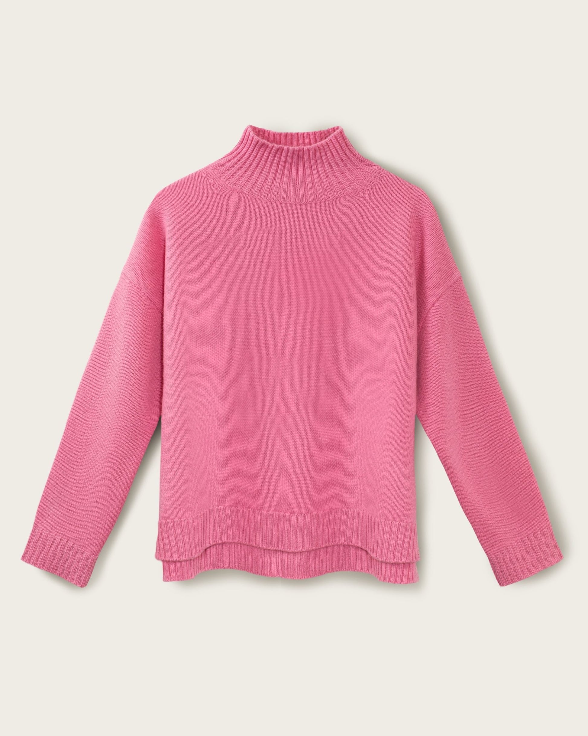 Men's Cashmere Funnel Sweater Baker Miller Pink