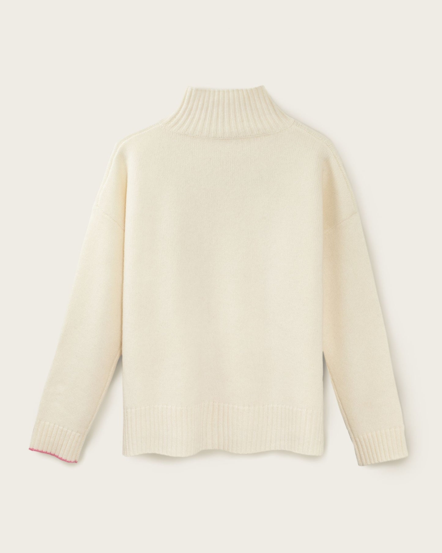 Men's Cashmere Funnel Sweater Chalk White
