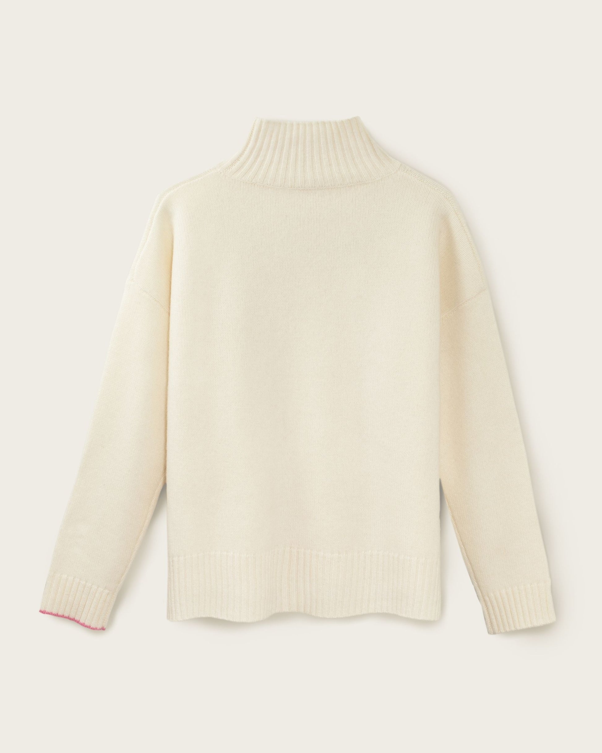 Men's Cashmere Funnel Sweater Chalk White