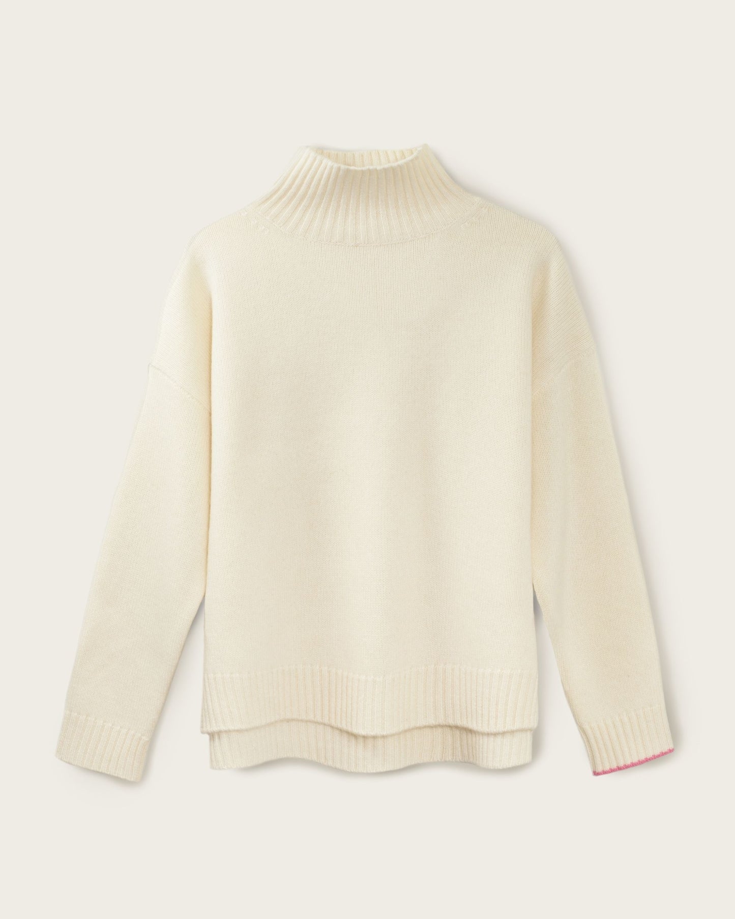 Men's Cashmere Funnel Sweater Chalk White